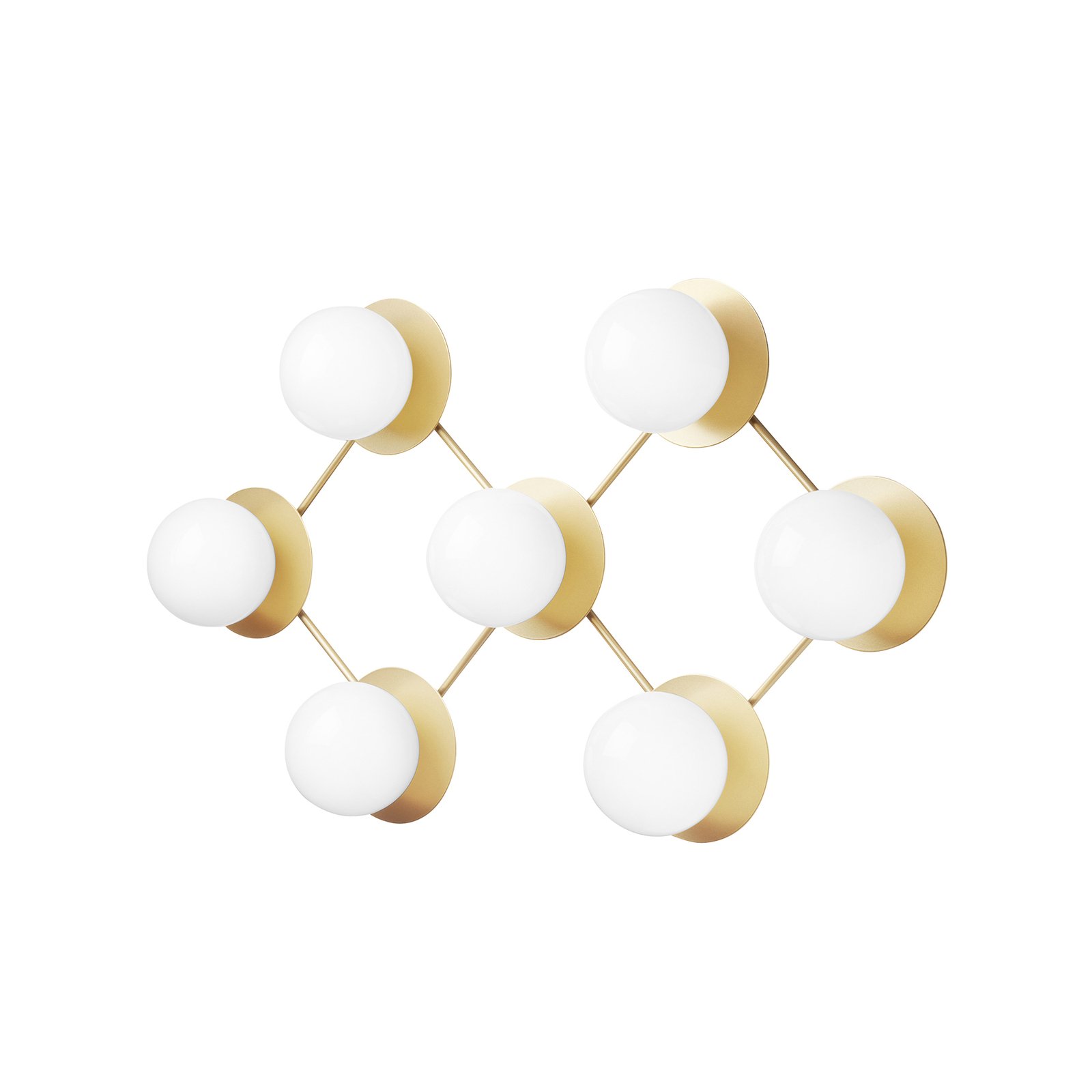 Liila 7 Wand-/Deckenleuchte Nordic Gold/Opal White Clear - Nuura
