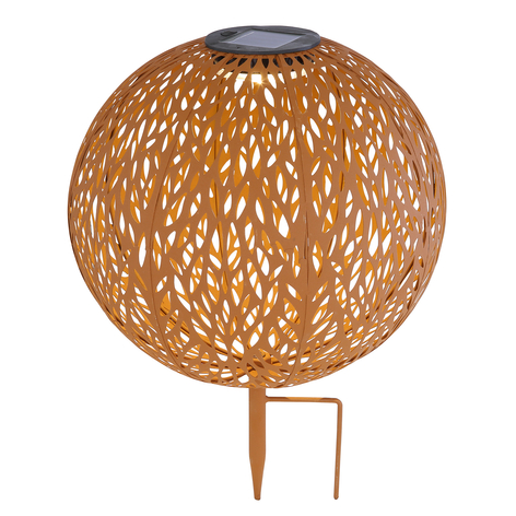Solcelle-dekokule 33627R, jordspyd Ø 27cm, rust