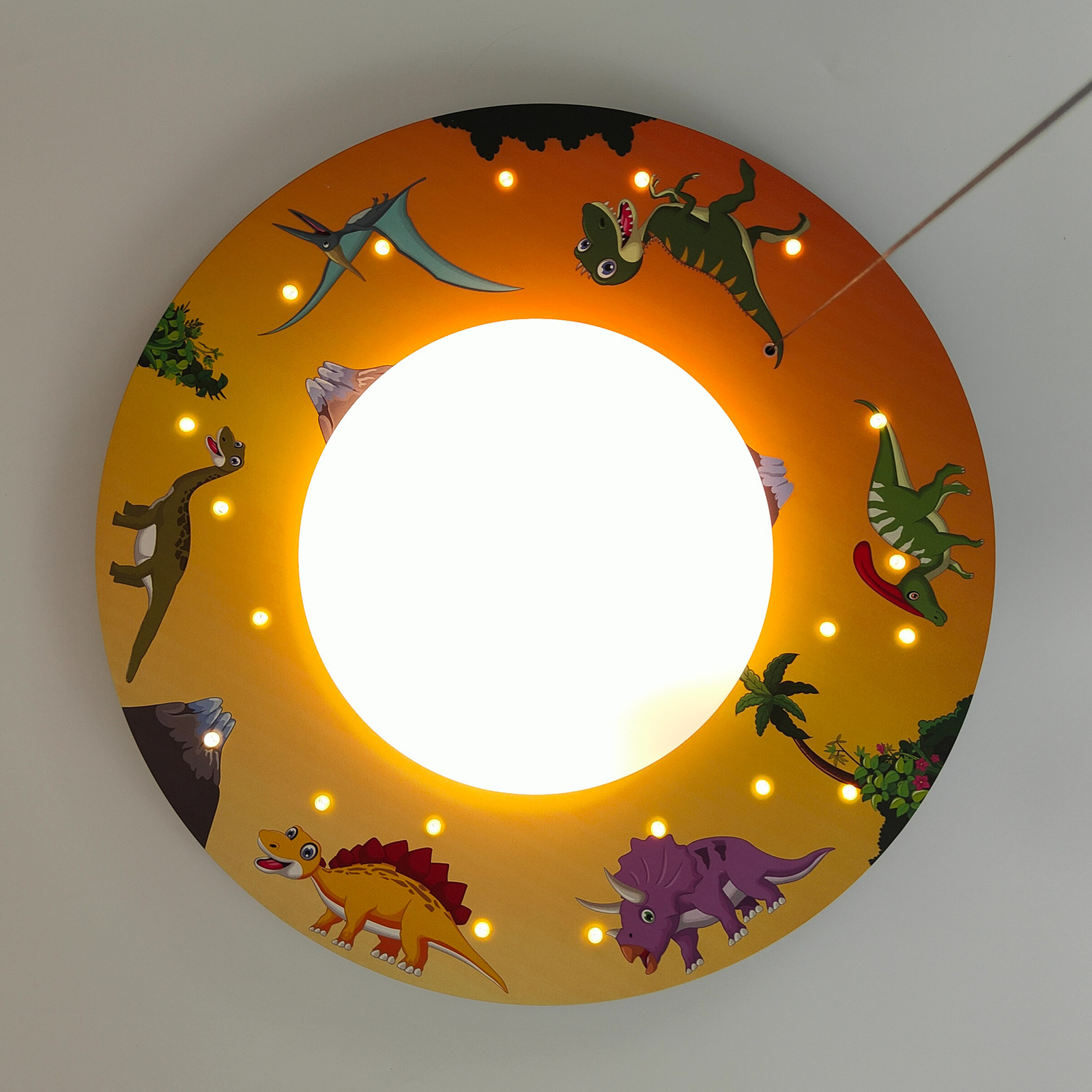 Plafondlamp Dinos met LED sterrenhemel