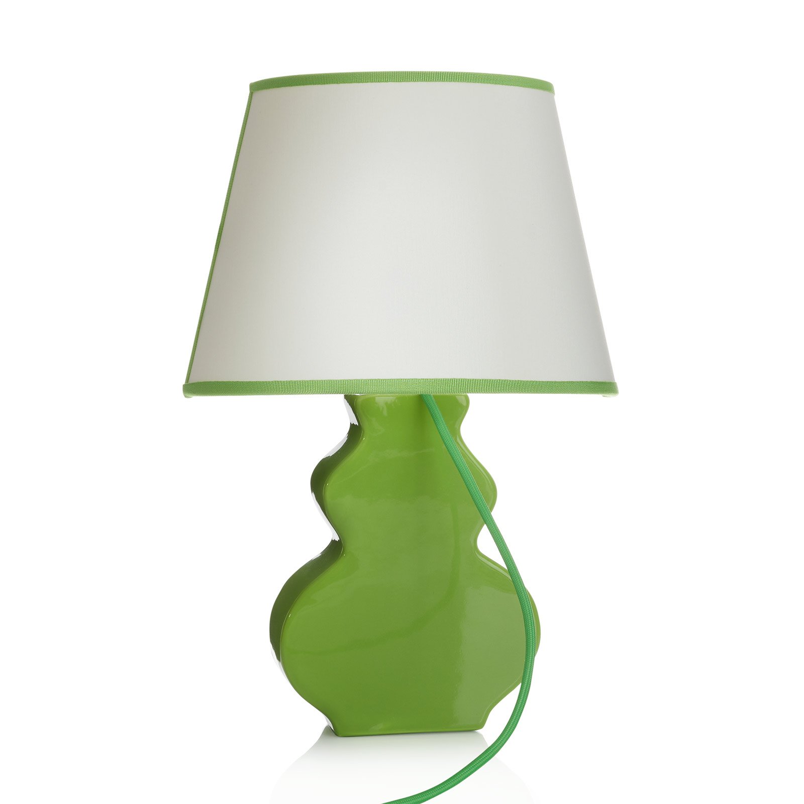 A187 ceramic wall light, fabric lampshade, green