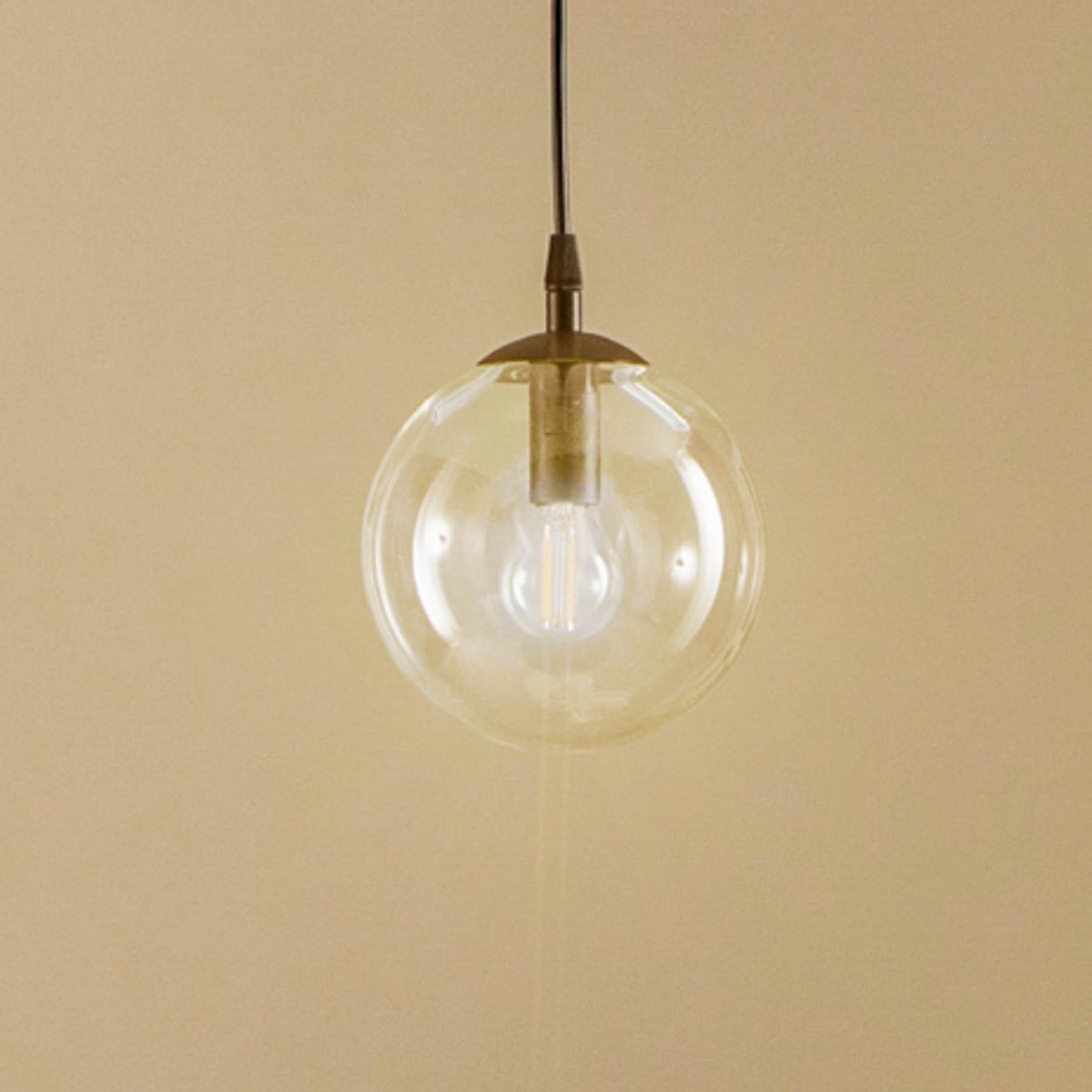 EMIBIG LIGHTING Lampă suspendată Glassy negru transparent sticlă Ø 14 cm E14 - Camera de zi / sufragerie - modern - Metal
