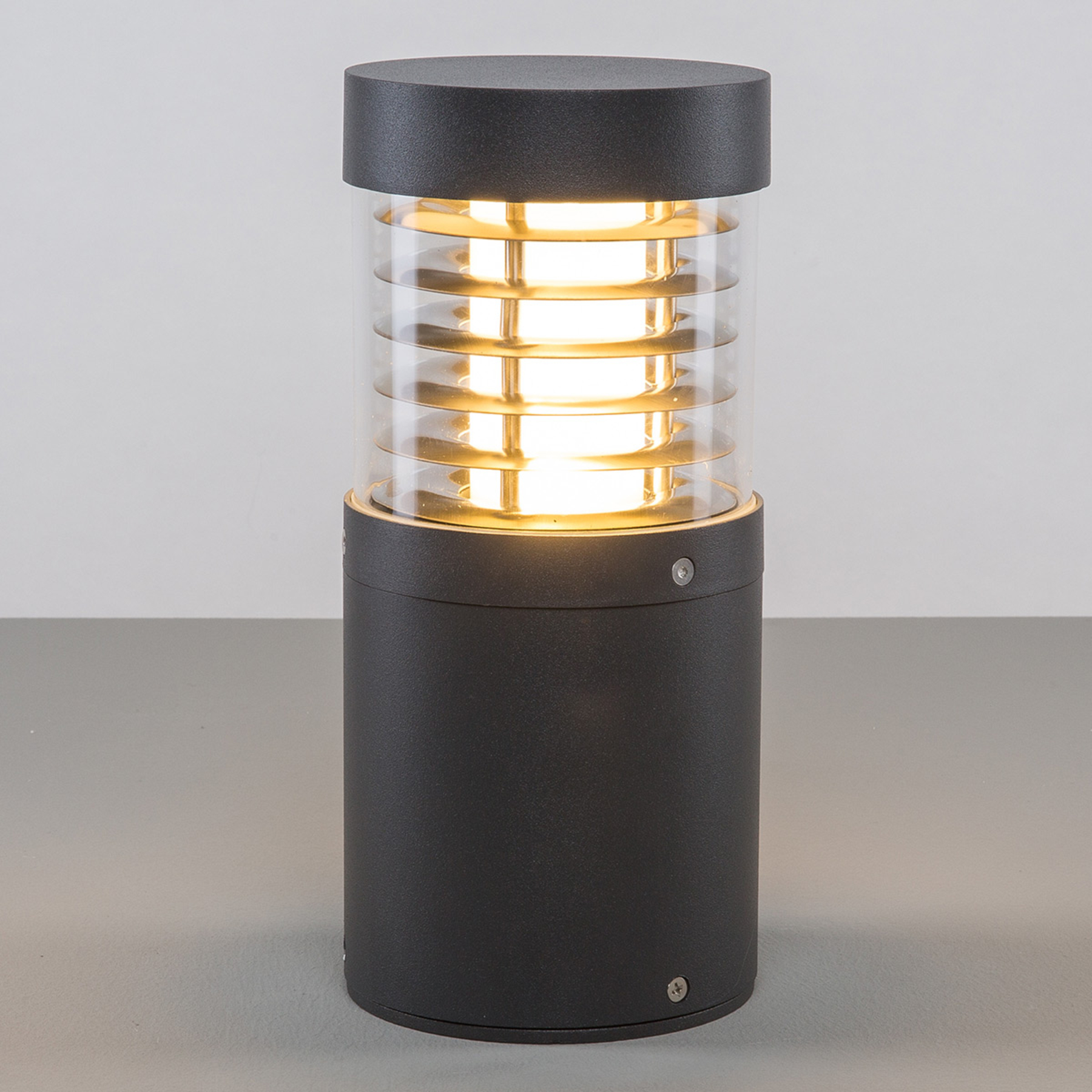 Lucande Dipped LED pillar light Lucius, Aluminium diecast, polycarbonate, 15 W, energy efficiency: A+, H: 26.5 cm