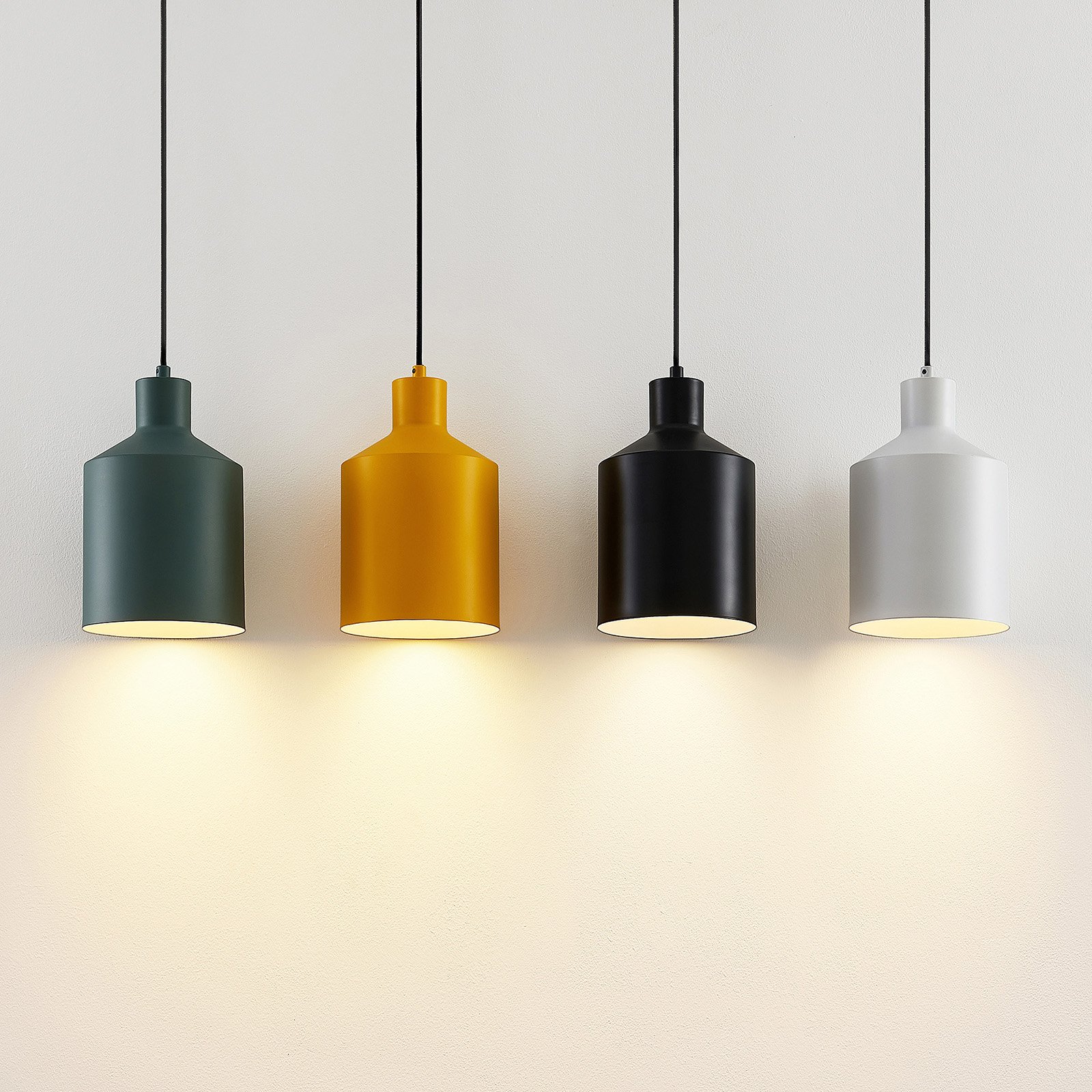 Tirane Pendant Black/White/Green/Yellow - Lindby