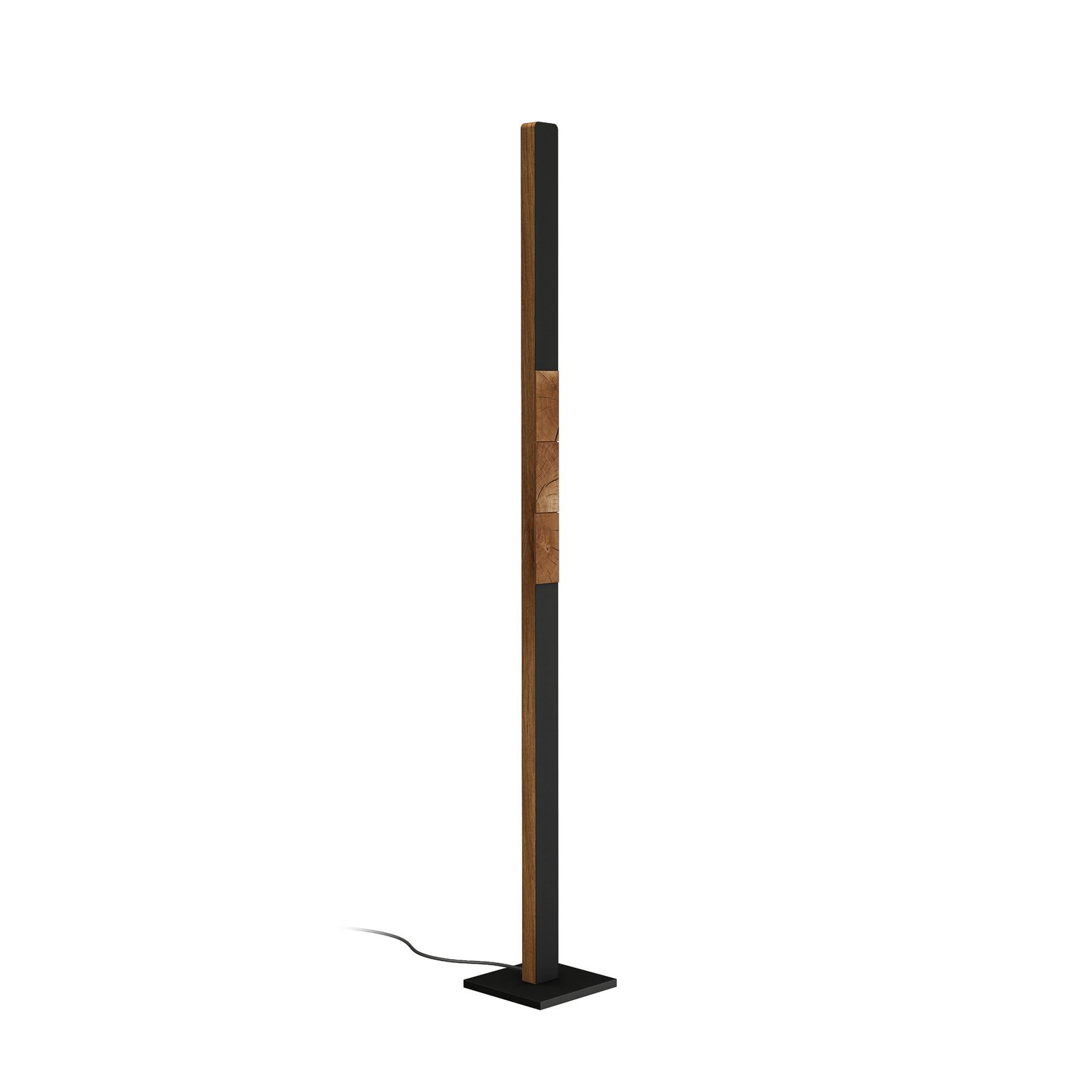 HerzBlut LED vloerlamp Lana del nero, hout, dimbaar