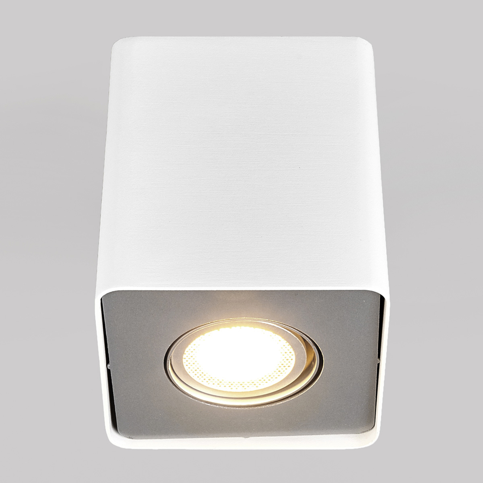 Lindby GU10 LED downlight Giliano, 1-bulb, angular white, for Hallway, Aluminium, GU10, 5 W, energy efficiency: A+, L: 10 cm, W: 10 cm, H: 12 cm