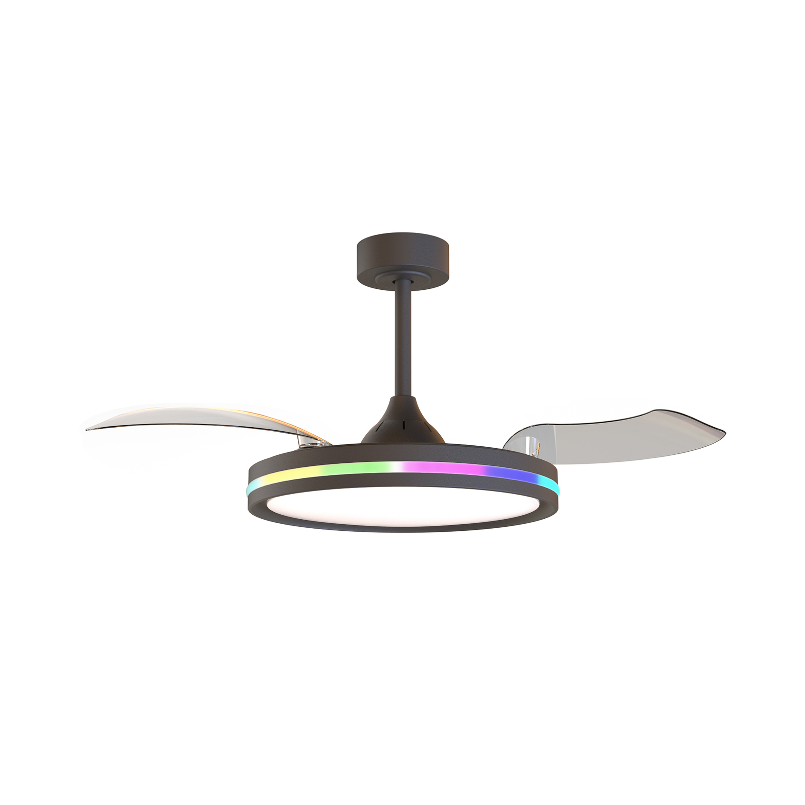 LED stropni ventilator Rafaga črn DC tihi Ø 106cm CCT RGB