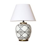 PR Home bordlampe New York, hvit, høyde 60 cm, keramikk