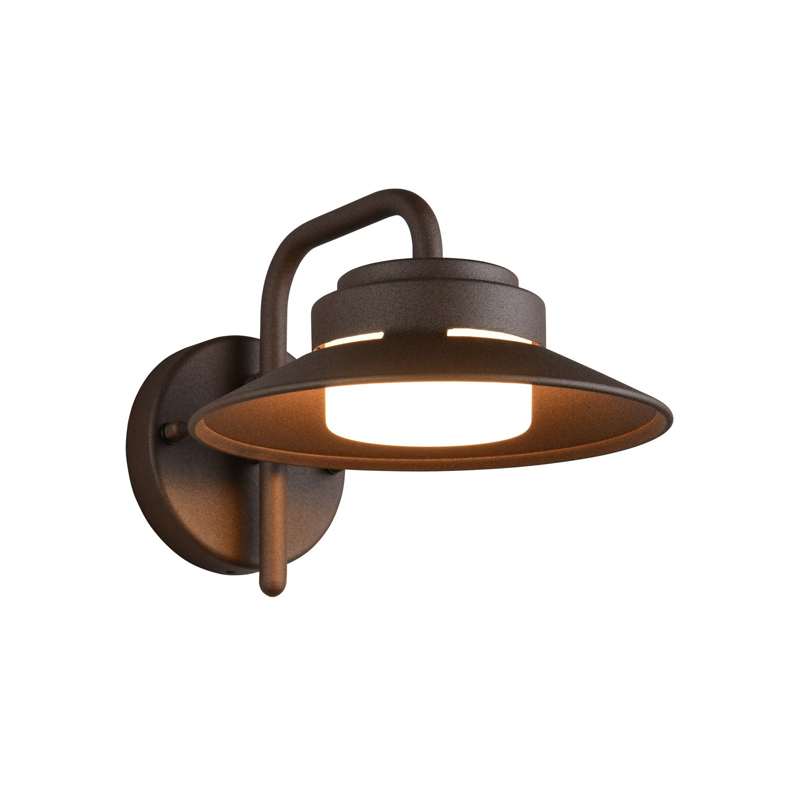 Āra sienas lampa Atrato, rūsas krāsā, Ø 20 cm, metāls