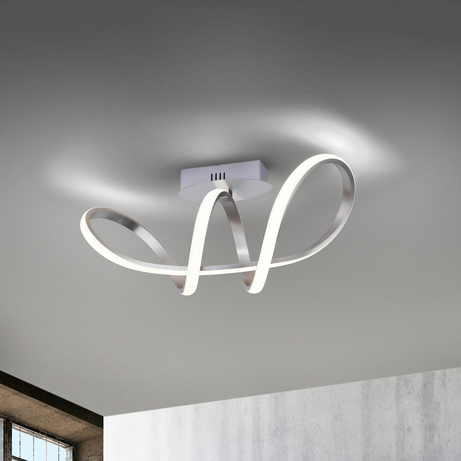 JUST LIGHT. Plafonieră LED Maria dimabilă aluminiu - dormitor - modern - Metal