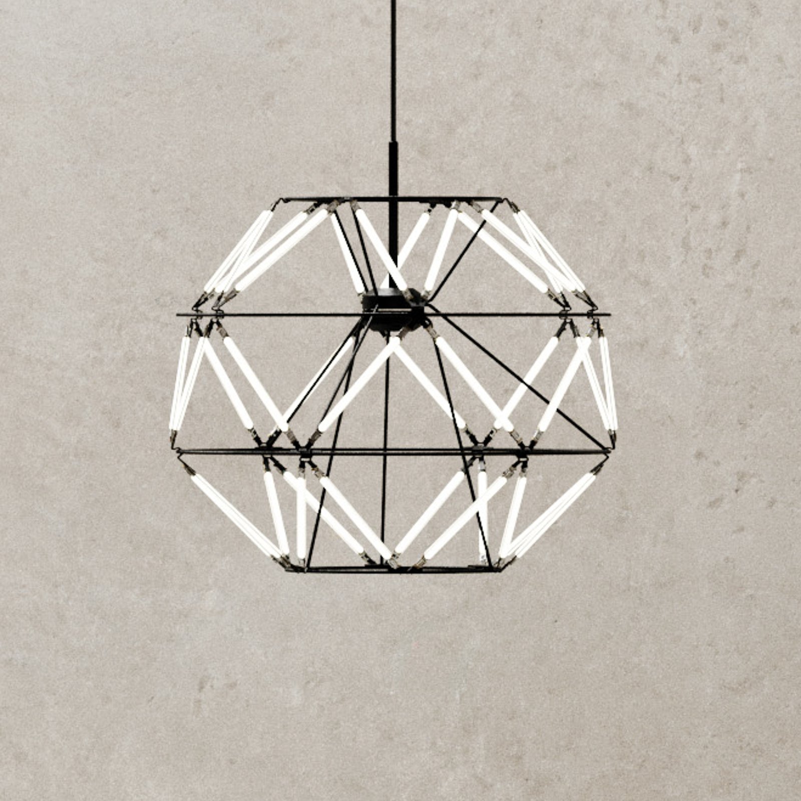 Euclide LED pendant light, black, metal, 35 cm wide