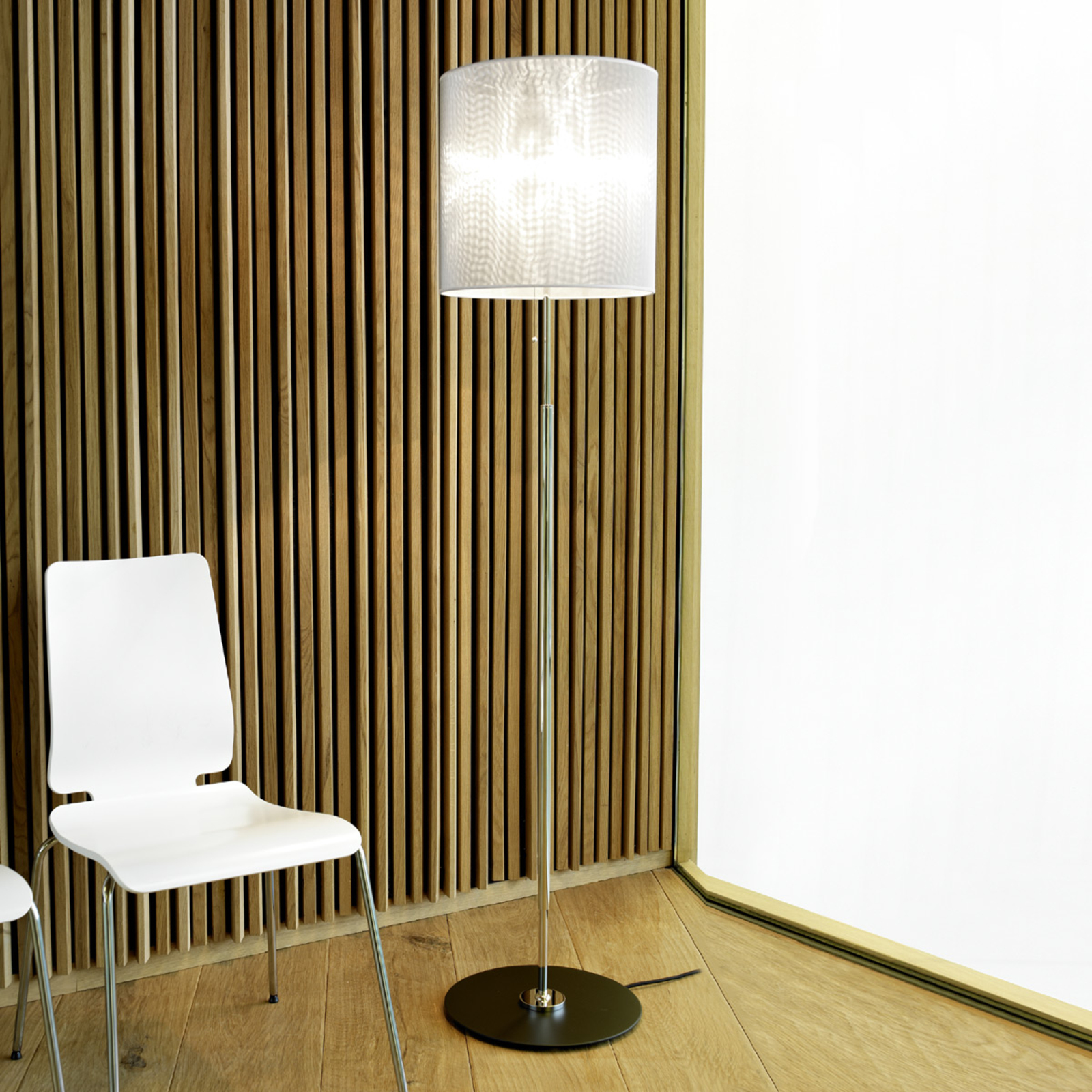 pijp Wolk melk wit Markant design-vloerlamp, zeefgaas | Lampen24.be