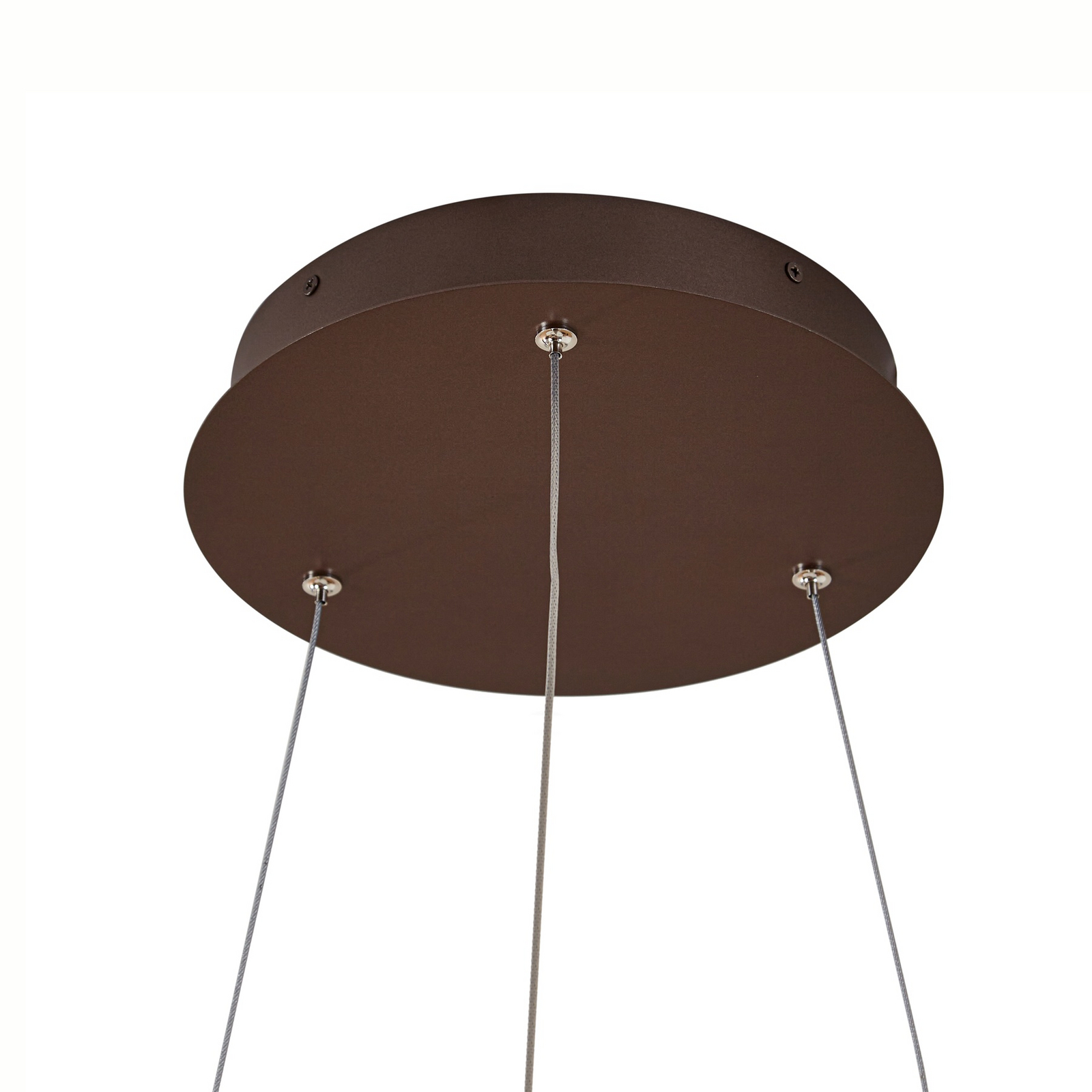 Lucande LED Pendant lamp Yonam, coffee, Ø 60cm