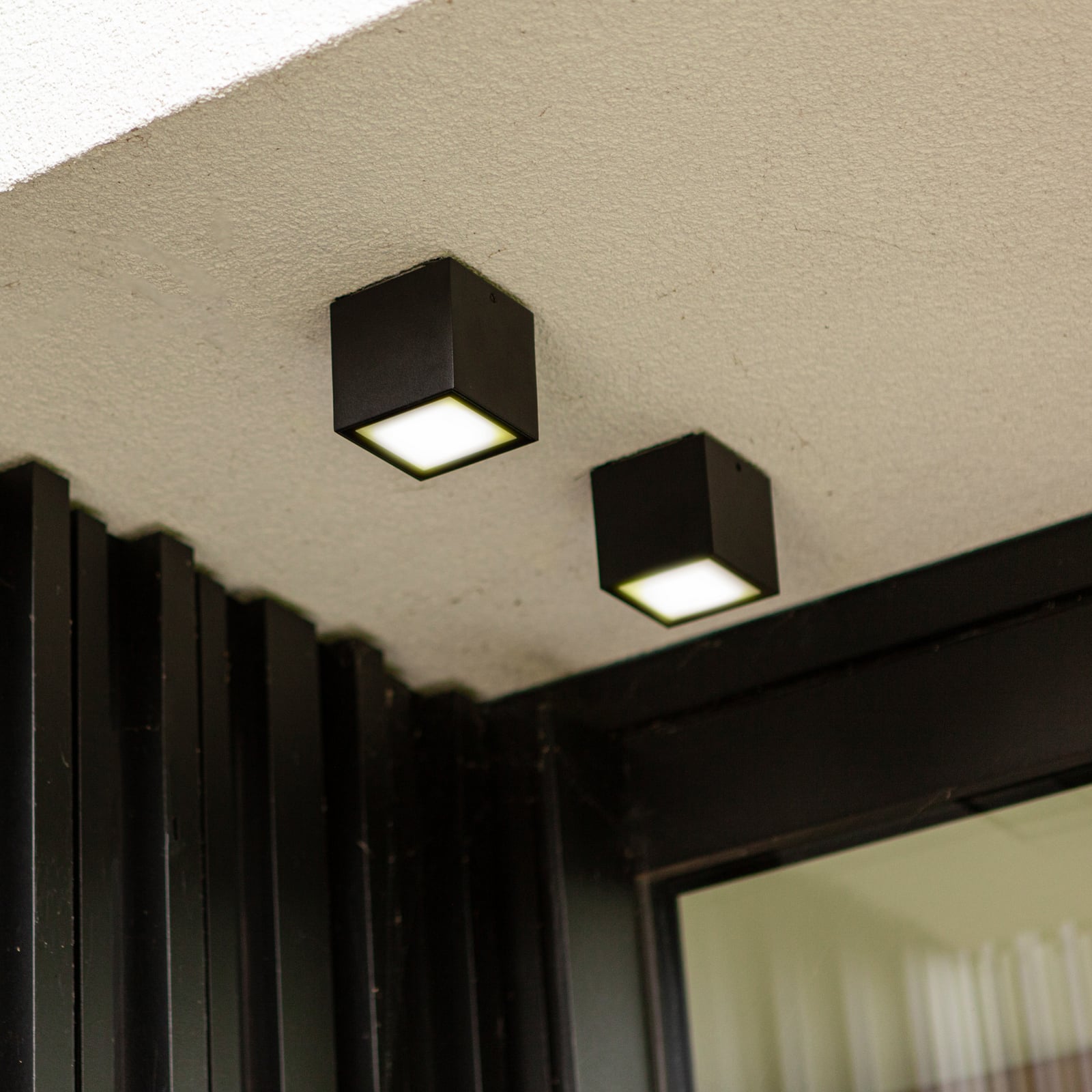 Plafonnier d'extérieur LED GEMINI, gris foncé, 9 x 9 cm, IP65