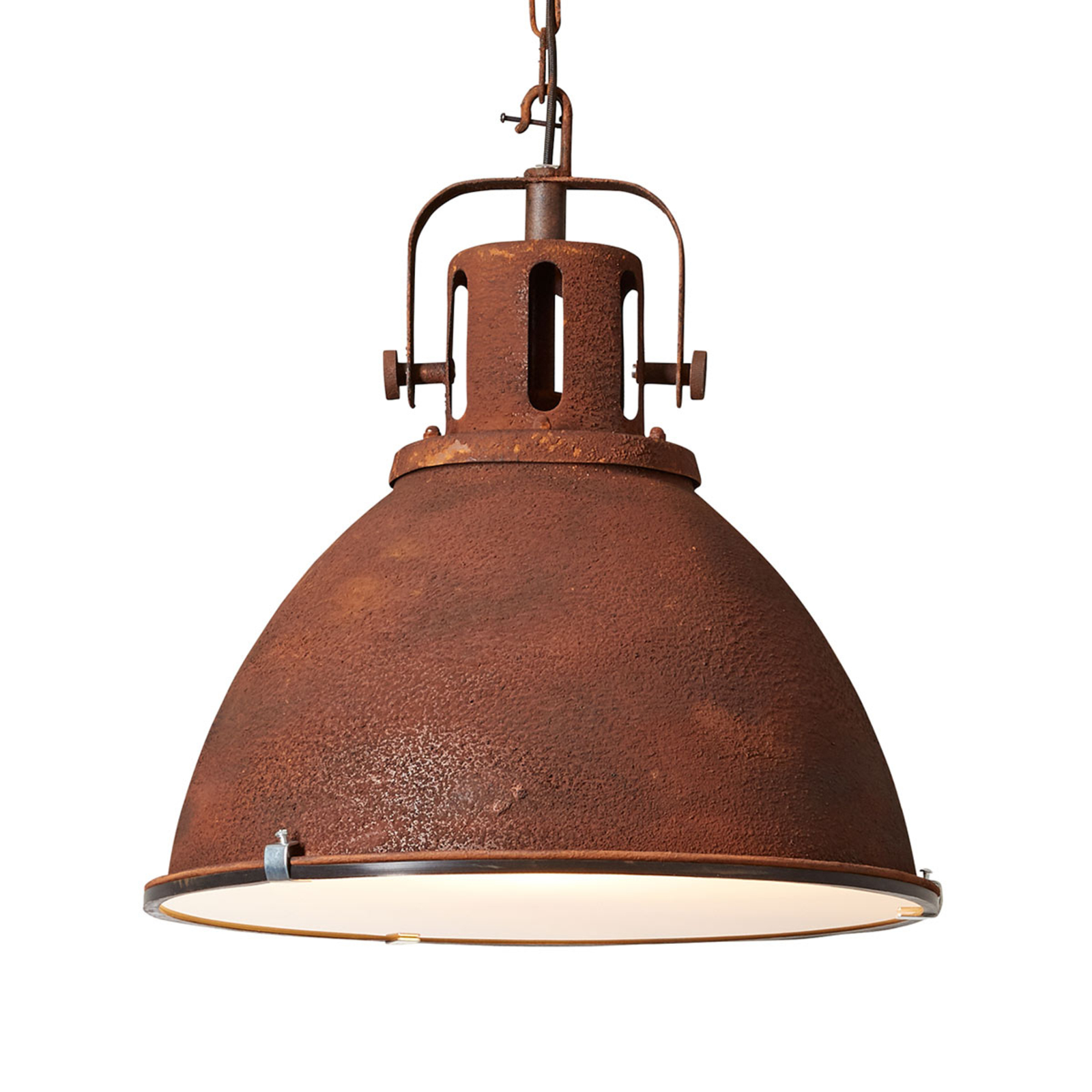 Qazqa Kansas Lampada A Sospensione Industriale Grigio Scuro, E27, IP44, 900mm - Per Esterno E Interno, Stile Rustico