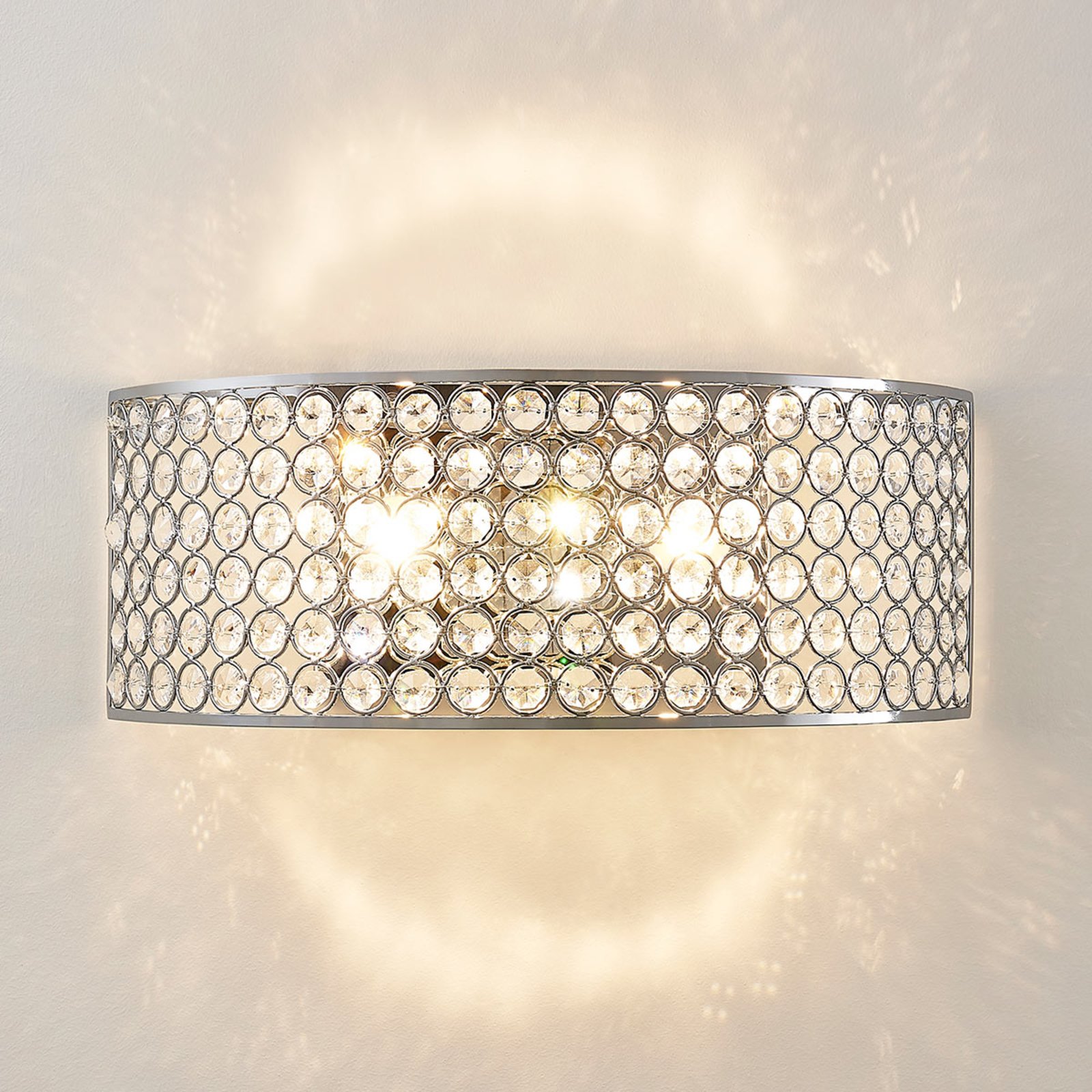 Krištáľové nástenné LED svietidlo Alizee chróm