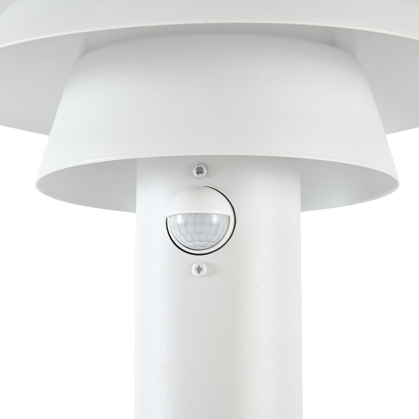 Montaro LED-Wegeleuchte, weiß, 110 cm, Sensor, Aluminium, IP54 - Lucande