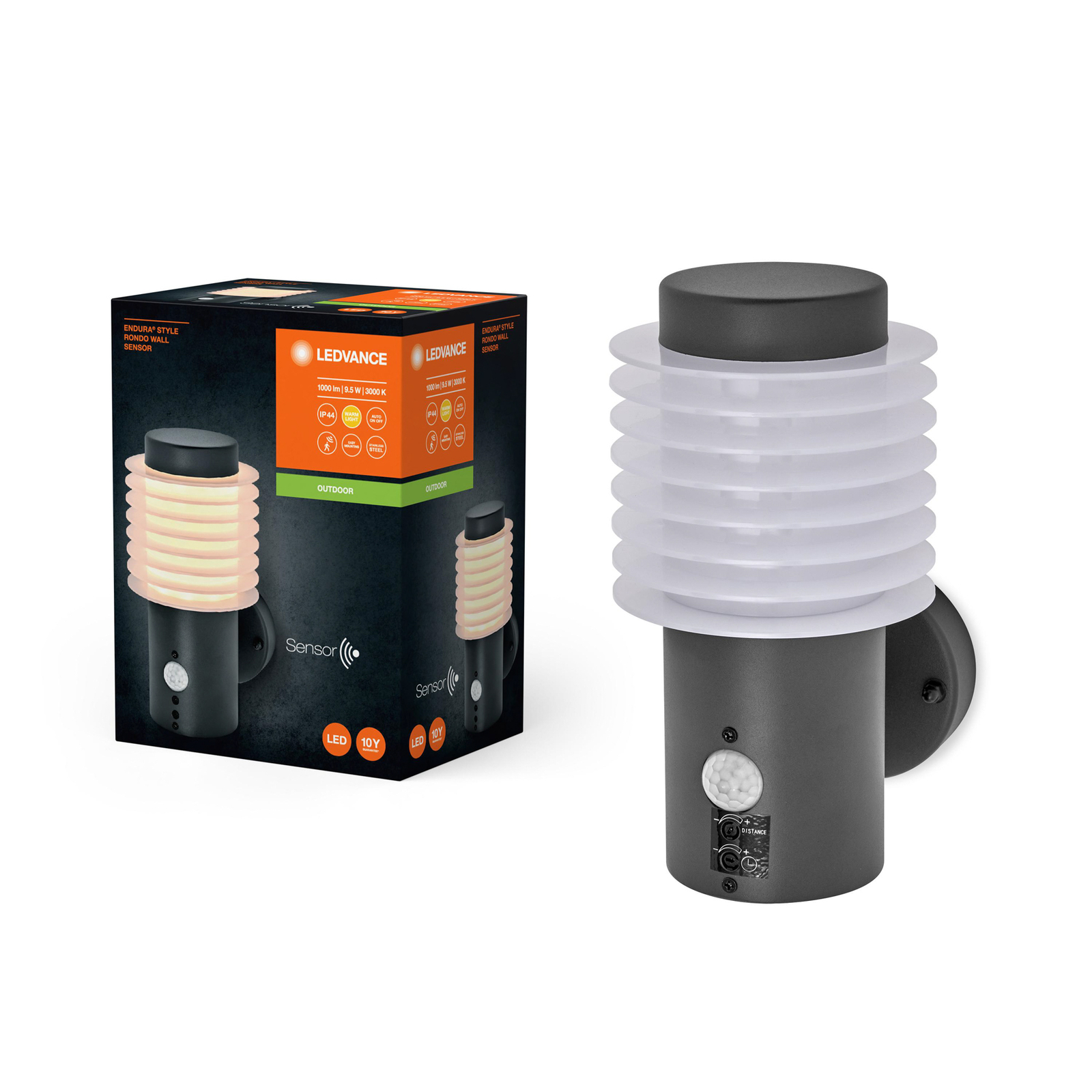 LEDVANCE LED-væglampe Endura Style Rondo mørkegrå Sensor