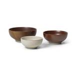 ferm LIVING Midi bowl, brown / white, porcelain, 3 pieces