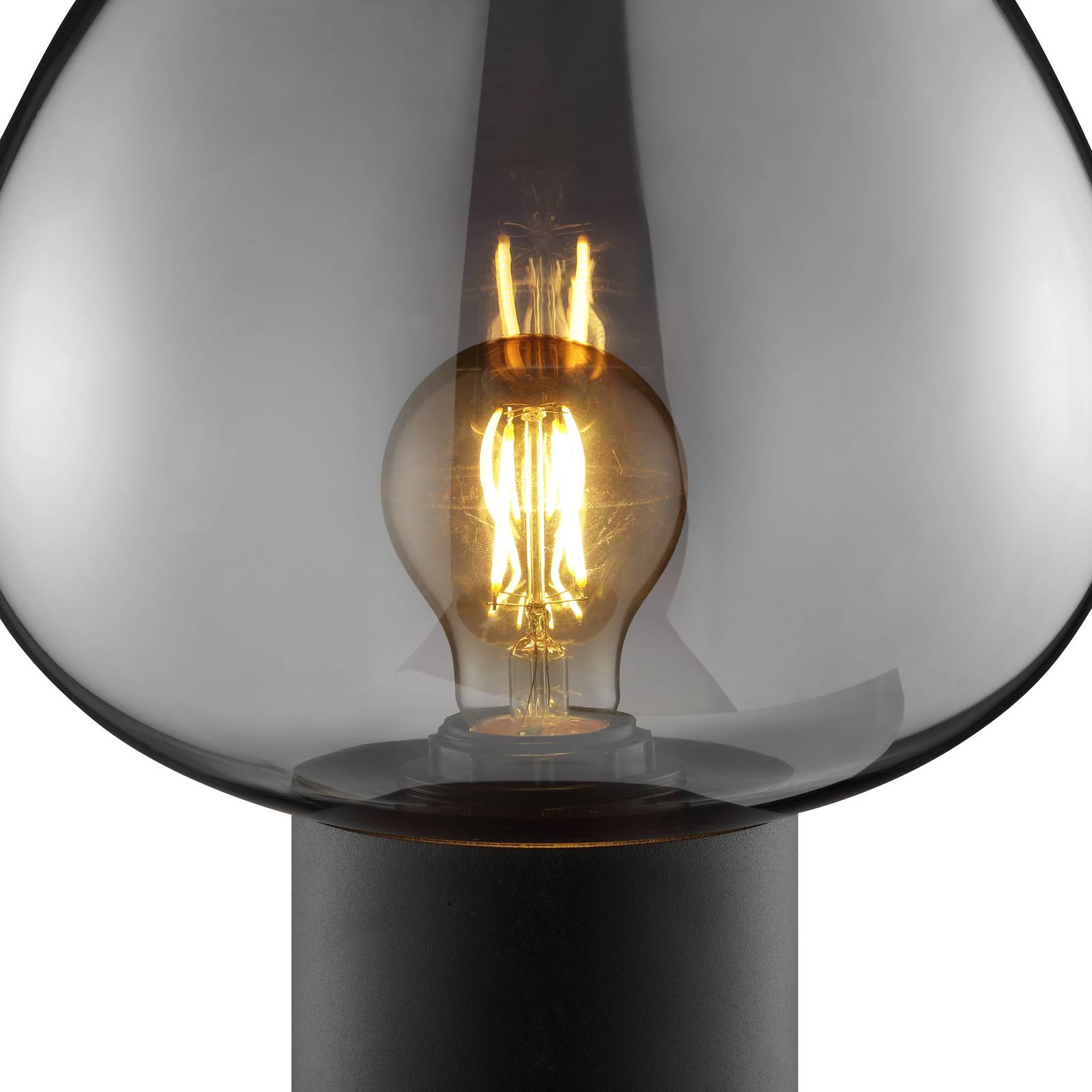 Tischlampe Ligari, schwarz/rauchgrau, Höhe 28 cm Metall/Glas günstig online kaufen