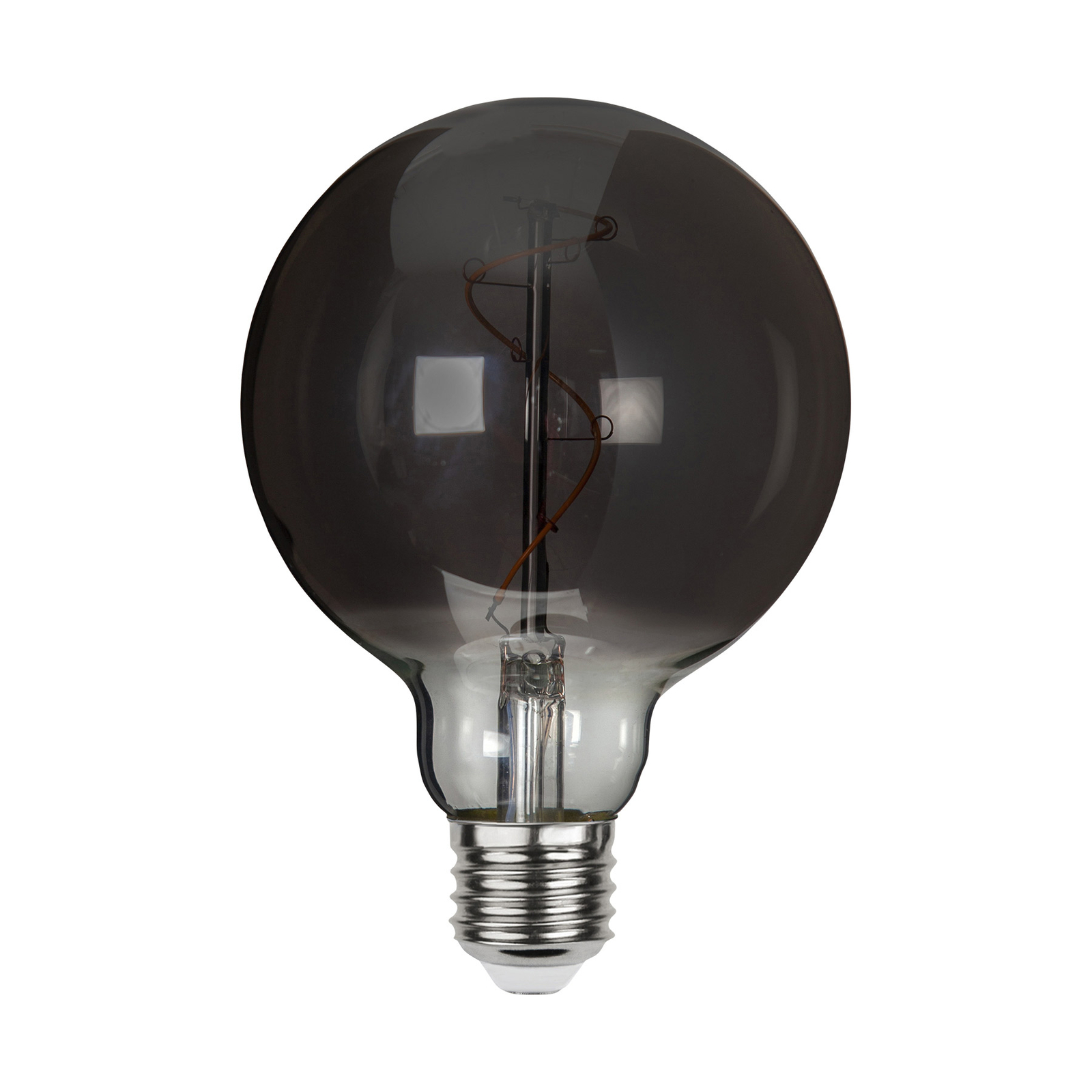 LED-globus G95 med glødetrådsoptikk E27 3W 1800K røykfarget glass