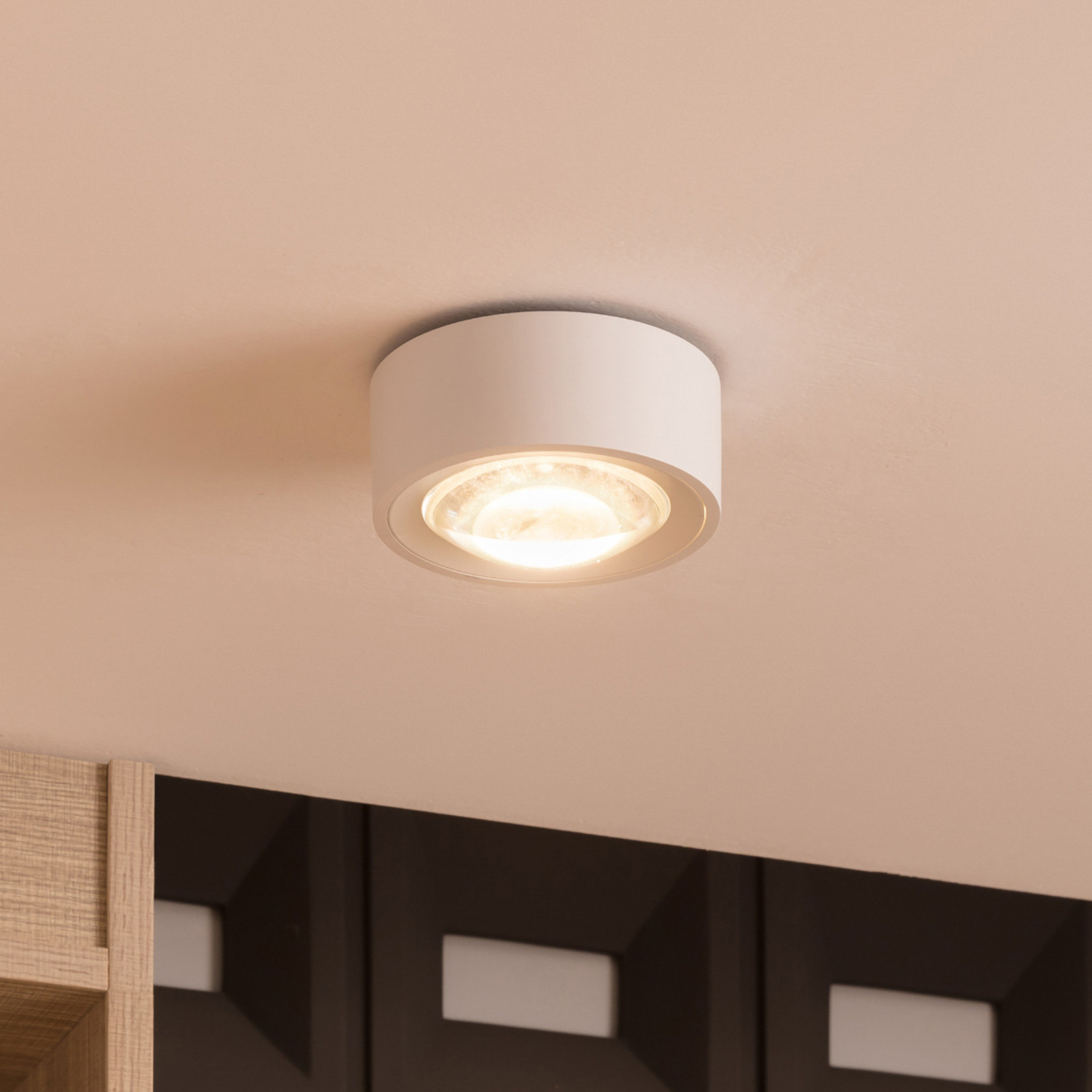 Arcchio Rotari plafonieră LED lentilă 1 bec fix - Camera de zi / sufragerie - modern - alb (RAL 9003) - Metal