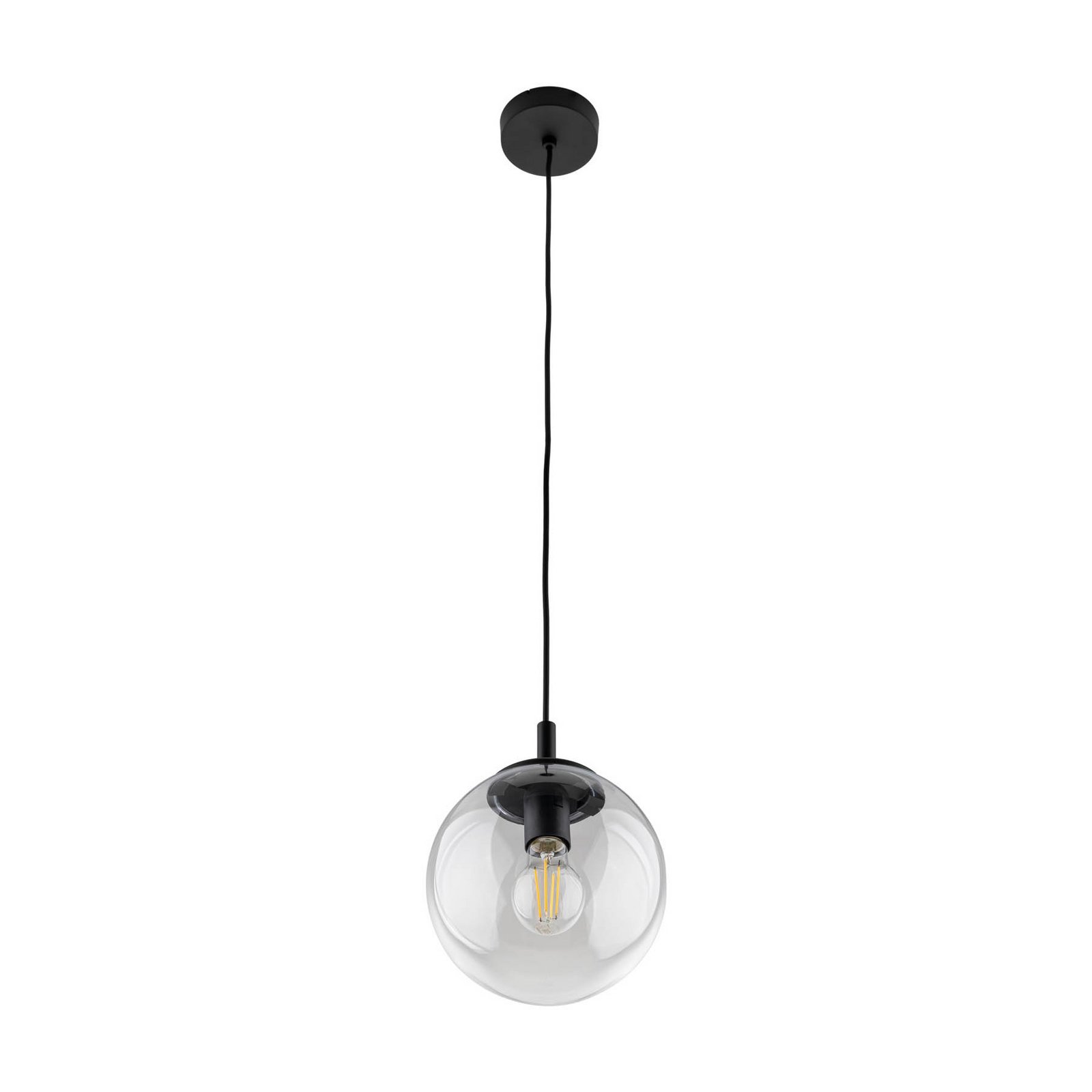 Lampada a sospensione Esme, Ø 30 cm, trasparente, vetro, sfera, E27