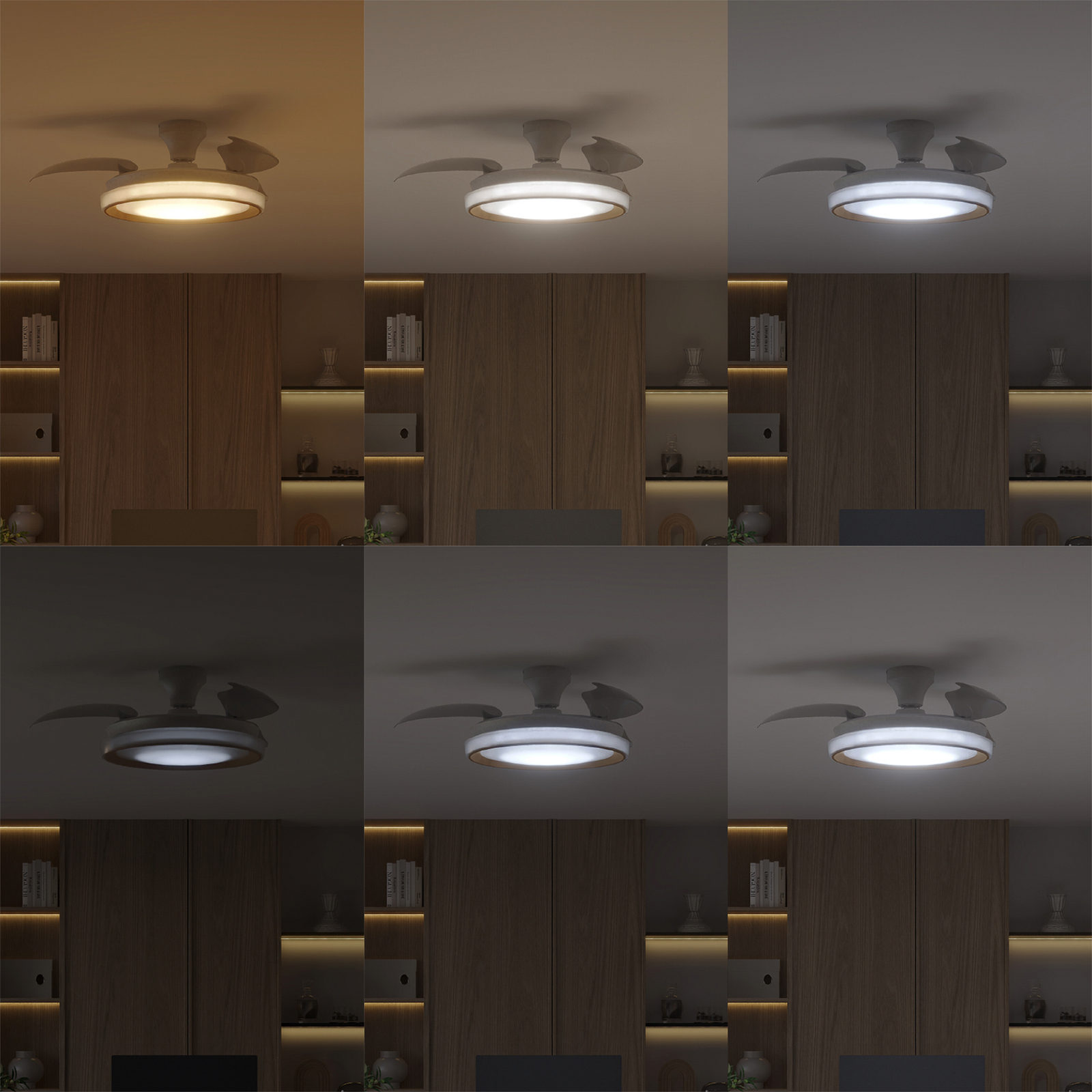 Wentylator sufitowy LED Philips Bliss, złoto-biały, cichy, CCT
