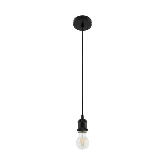 Lampada a sospensione Hattie, portalampada E27, Ø 5 cm, E27, nero, metallo -
