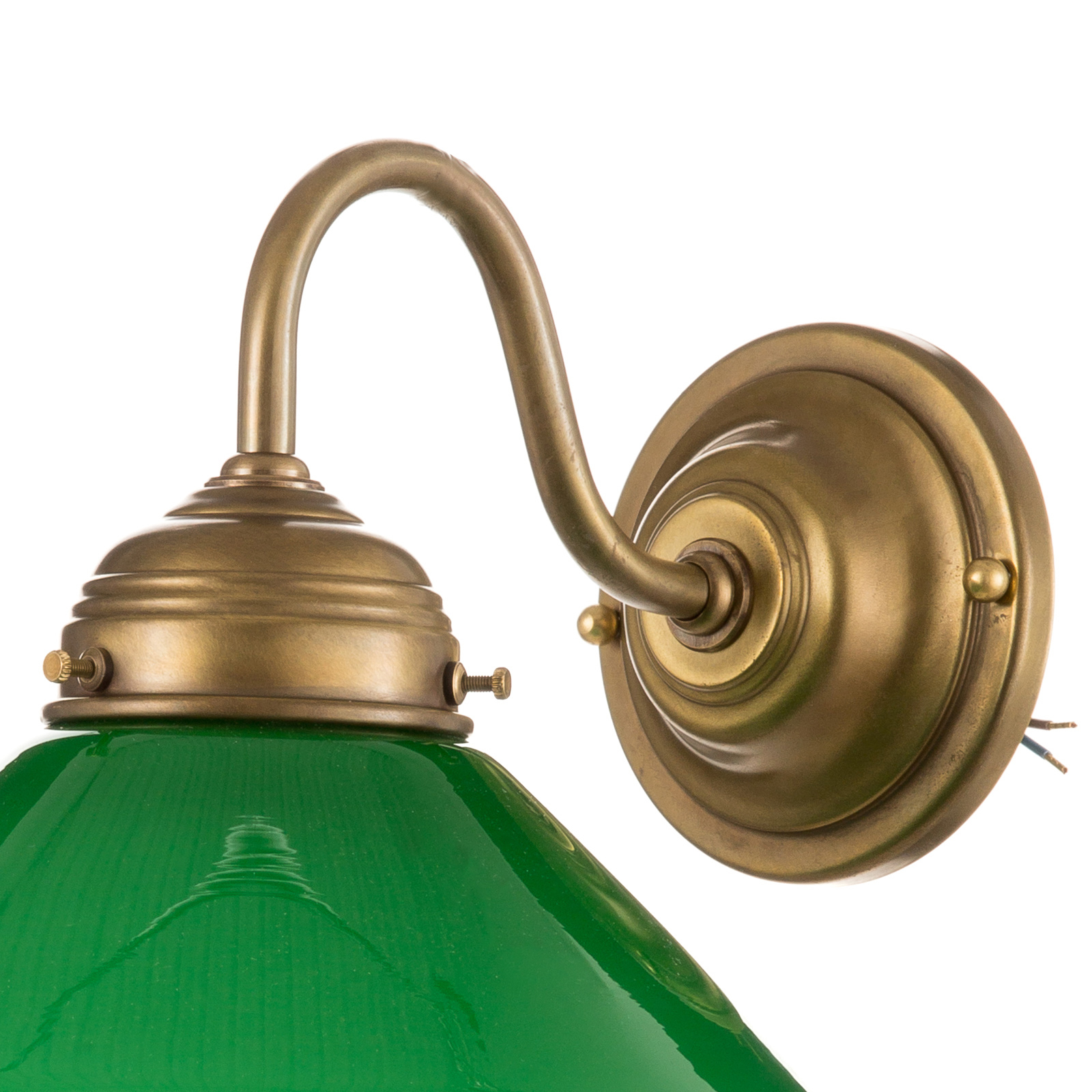 Væglampen KONRAD med grøn lampeskærm