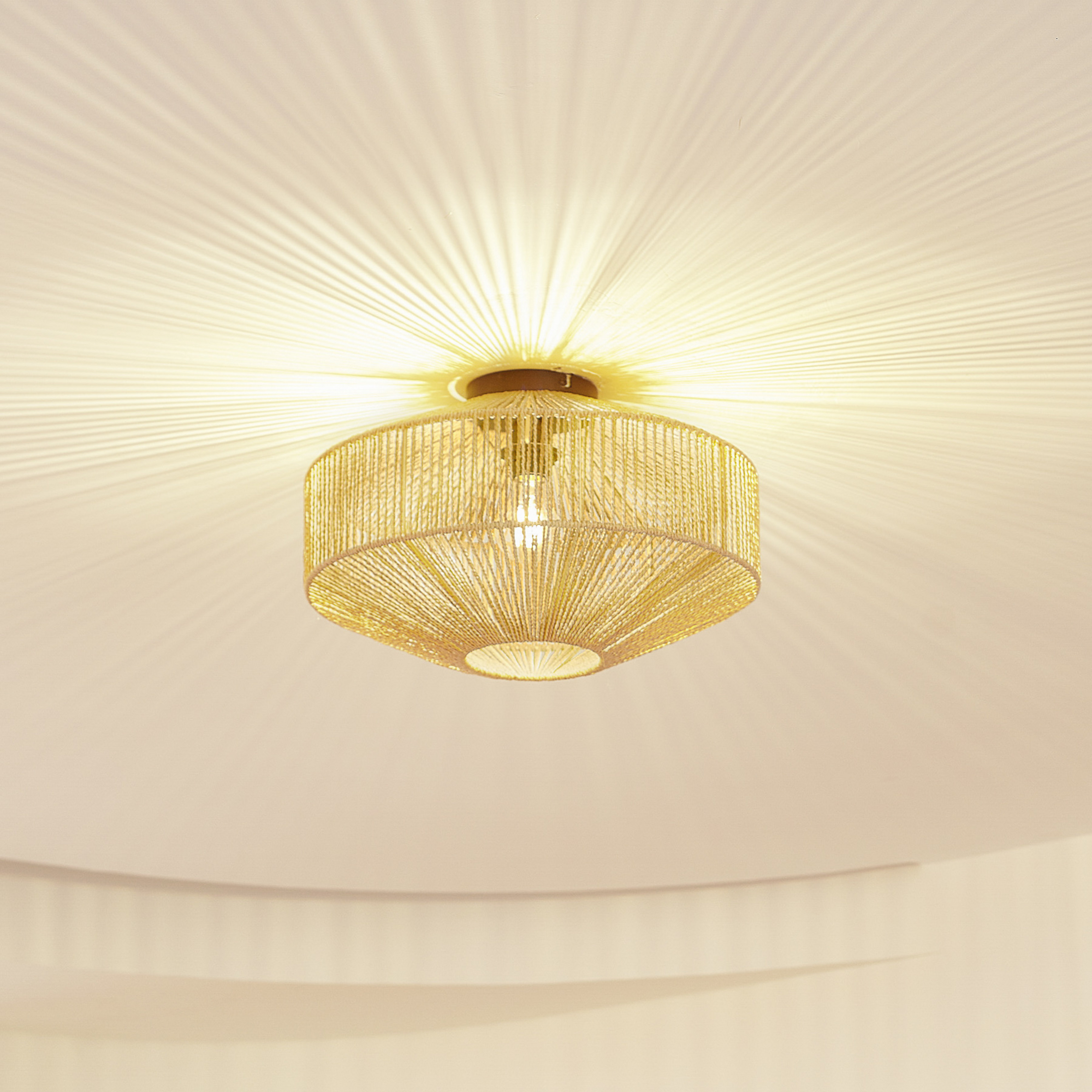 Lampa sufitowa Lindby Sorino, papier, żelazo, Ø 40 cm