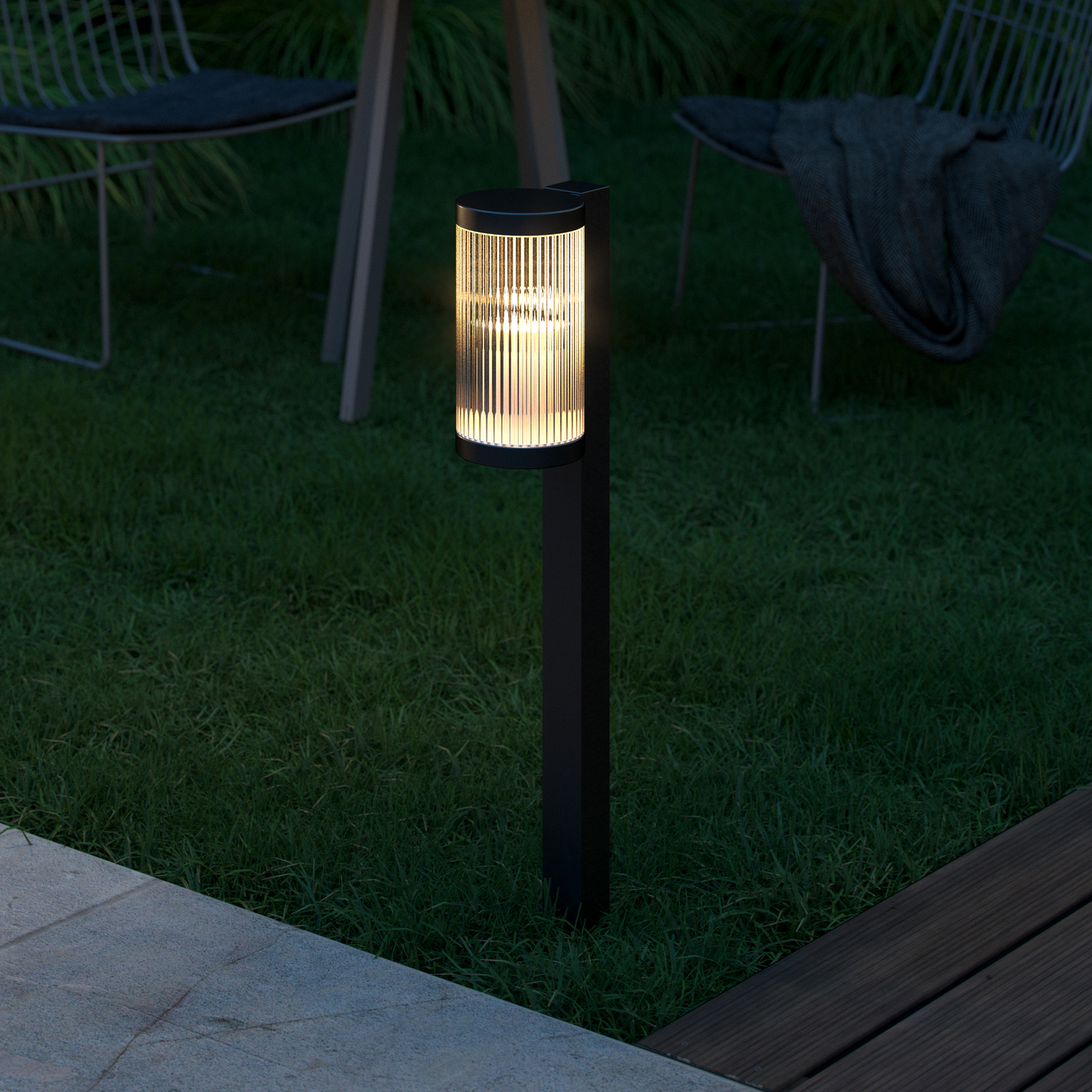 Wegelampe Coupar Garden aus Aluminium, schwarz