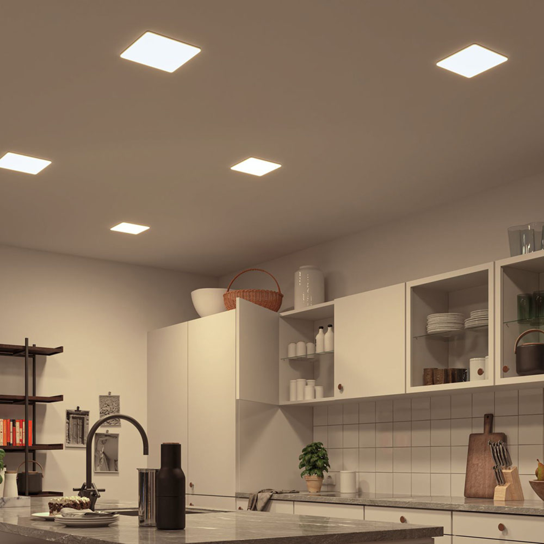 Paulmann Veluna panel angular CCT ZigBee 18.5 cm, for Living / Dining Room, plastic, 15 W, energy efficiency: A+, L: 18.5 cm, W: 18.5 cm, H: 1 cm