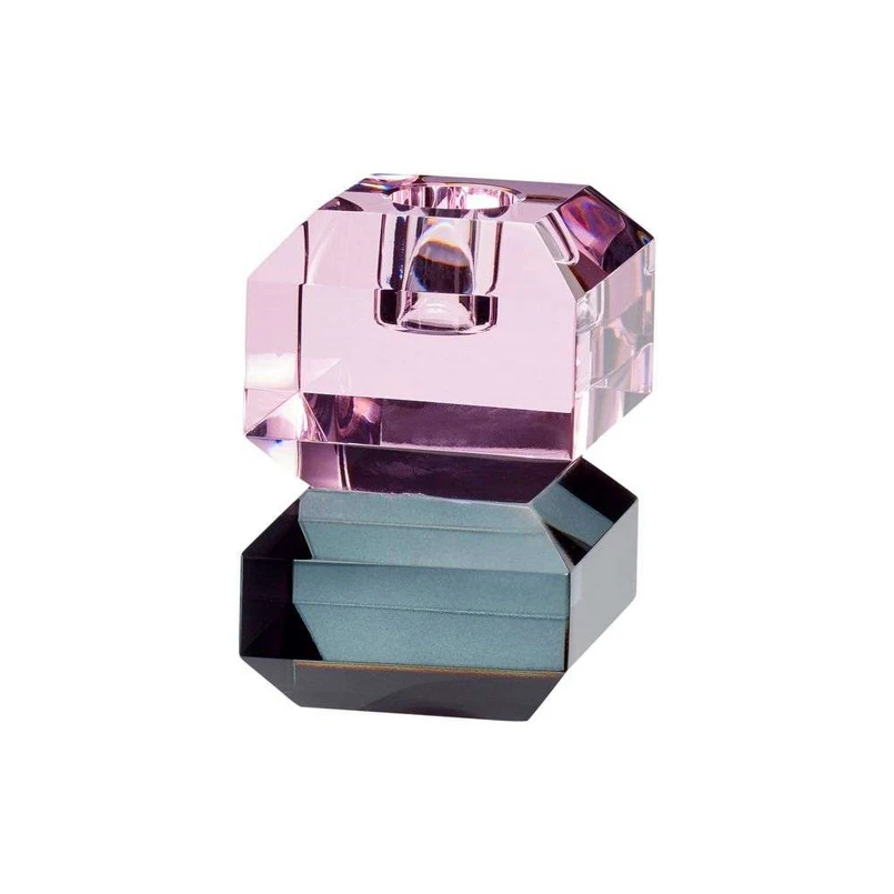 Hübsch - Gem Kerzenhalter Small Smoked/Rosa