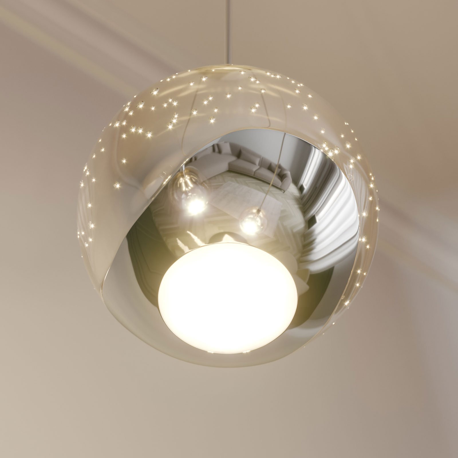 LED-pendellampe Hayley, 3 lyskilder, krom