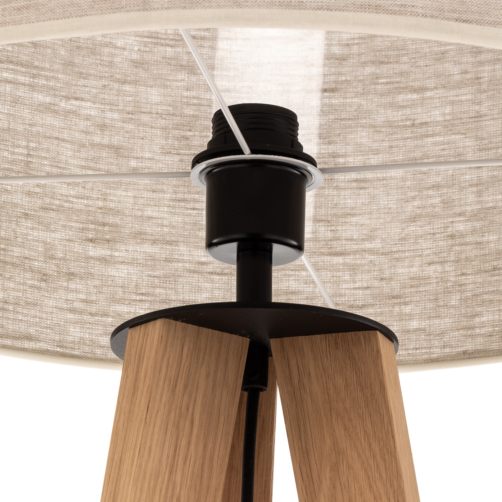 Maira floor lamp, tripod, oiled oak, beige