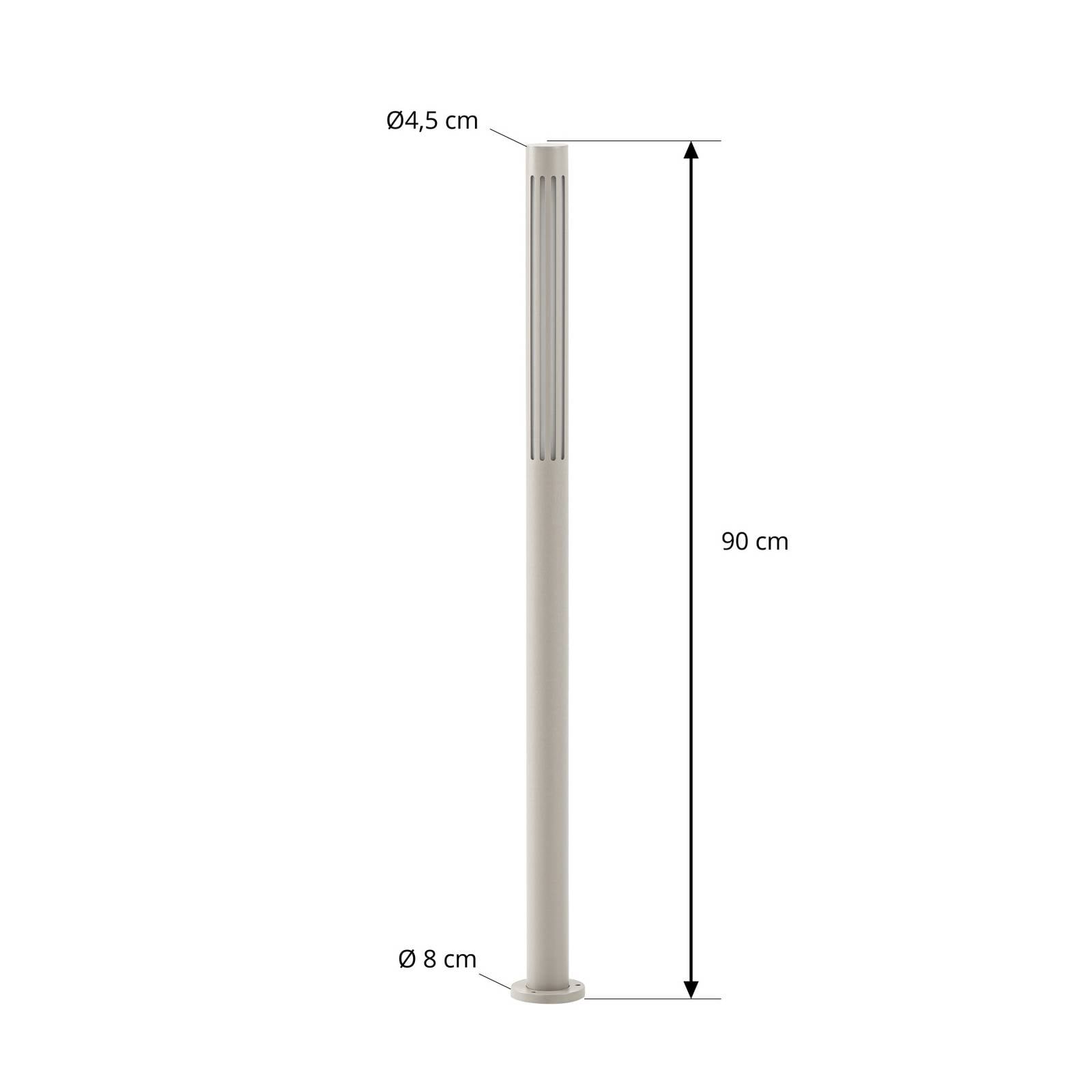Lindby słupek oświetleniowy LED Fjorya, wysokość 90 cm, kolor kamienny, IP65