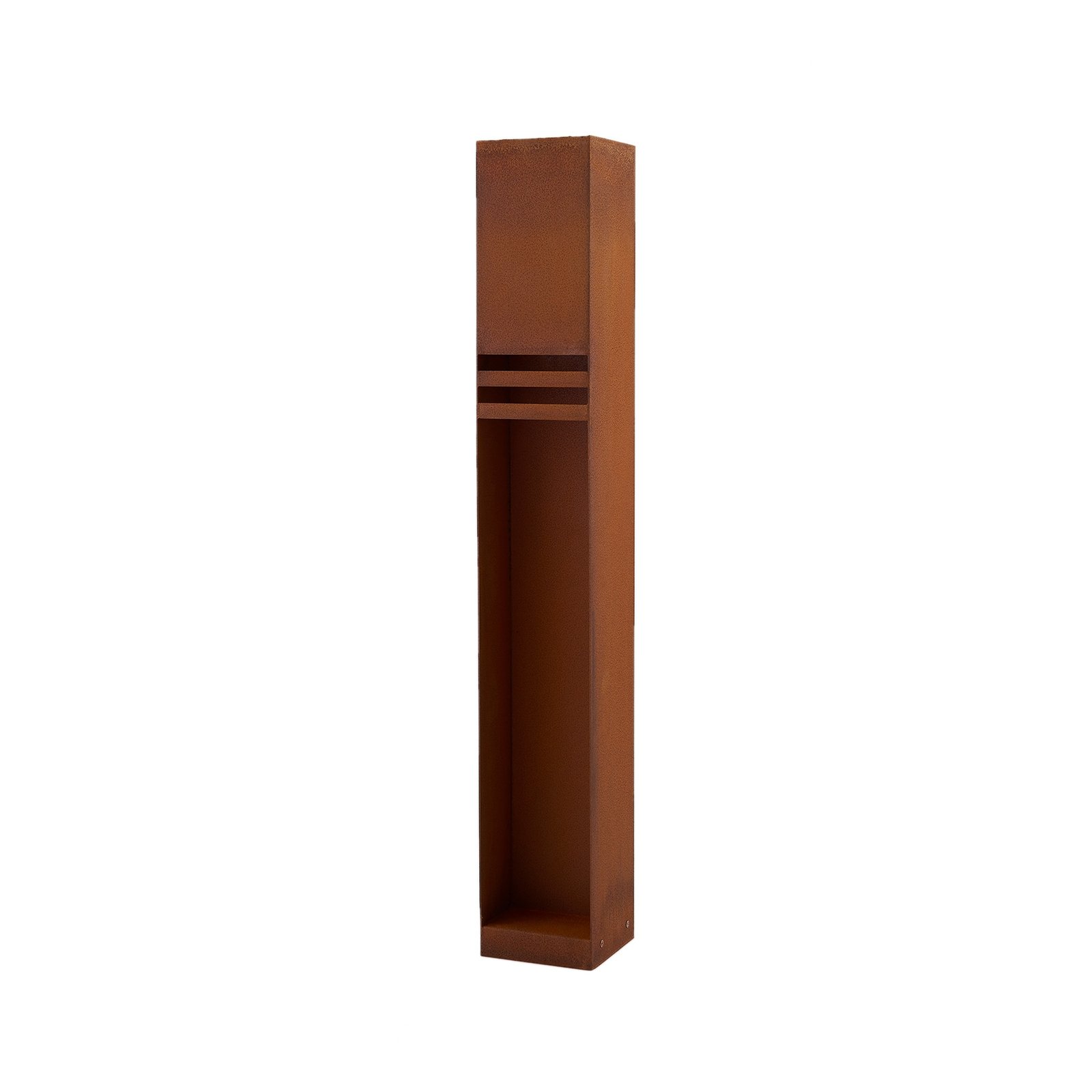 Candeeiro de caminho LED Lucande Oxido, cor de ferrugem, aço corten