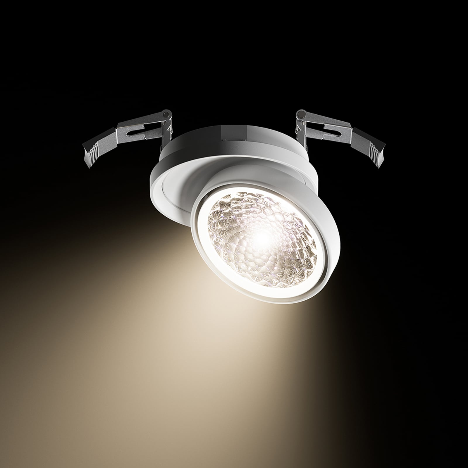 Spot encastré LED Nivo, blanc, 36°, orientable sur 11 cm, à intensité variable