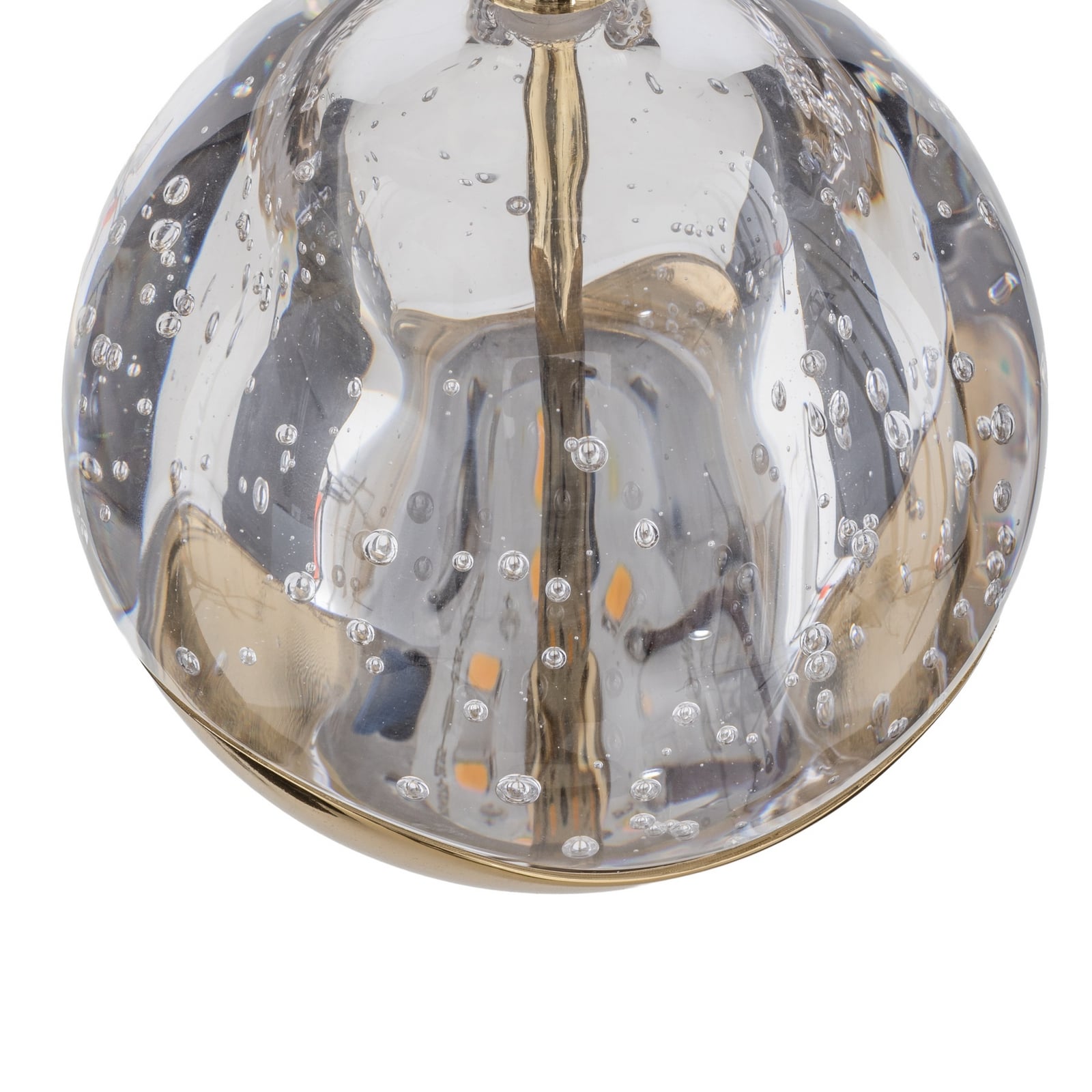 Lucande LED hanging light Hayley, Ø 40 cm, 9-bulb, gold, glass