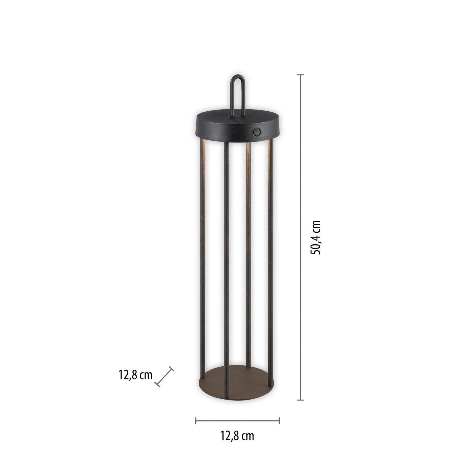 JUST LIGHT. Lampa stołowa LED Anselm czarna 50 cm żelazko