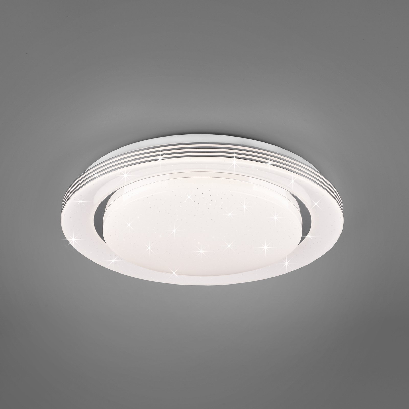 LED-taklampe Atria, Ø 38 cm, hvit, plast, CCT