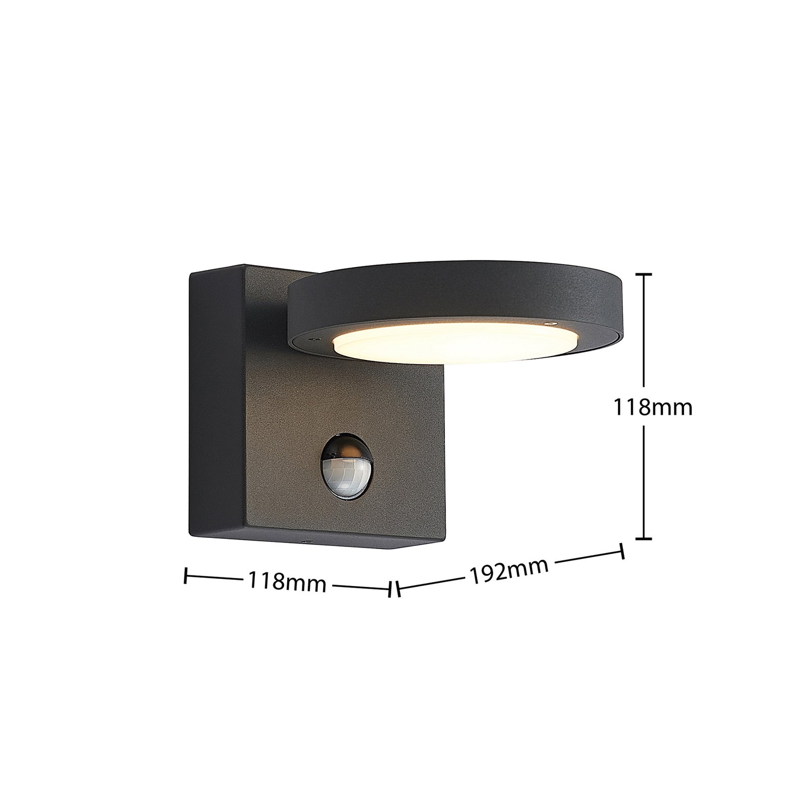 Belna LED OutdoorWall Lamp w/Sensor Graphite - Lucande
