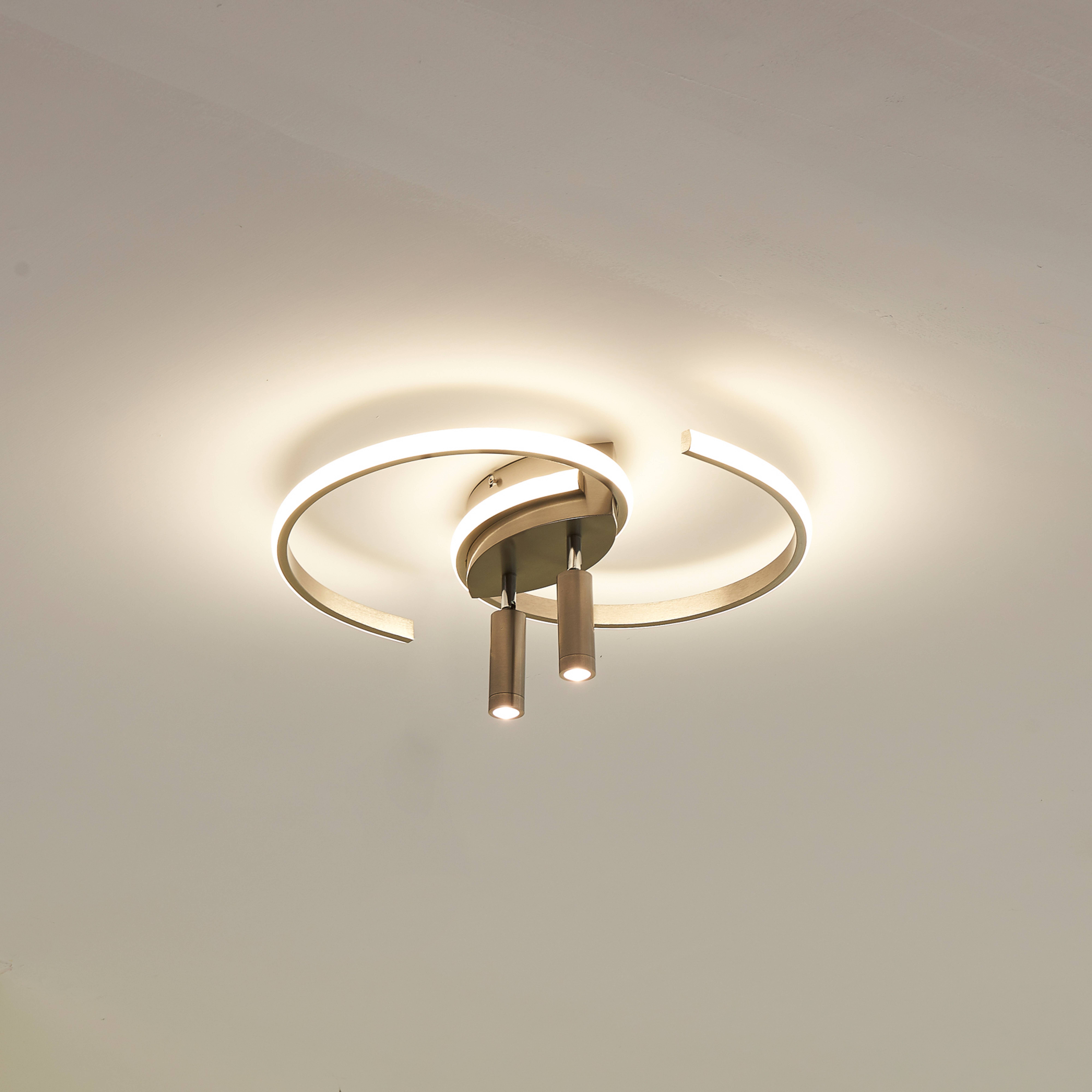 Lindby Chukira Lámpara de techo LED 36W stepdim níquel