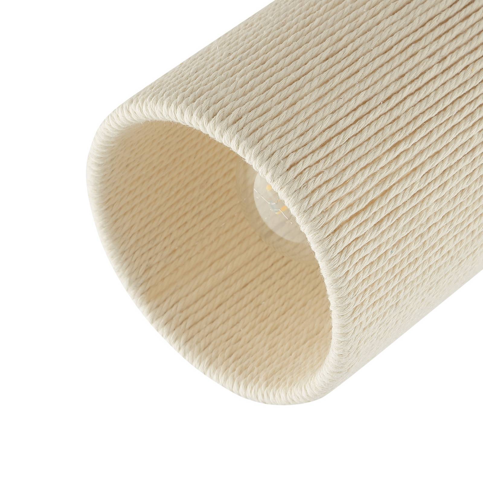 Brilliant Plafondlamp Arlo, beige, textiel, lengte 62 cm, 2-lamps
