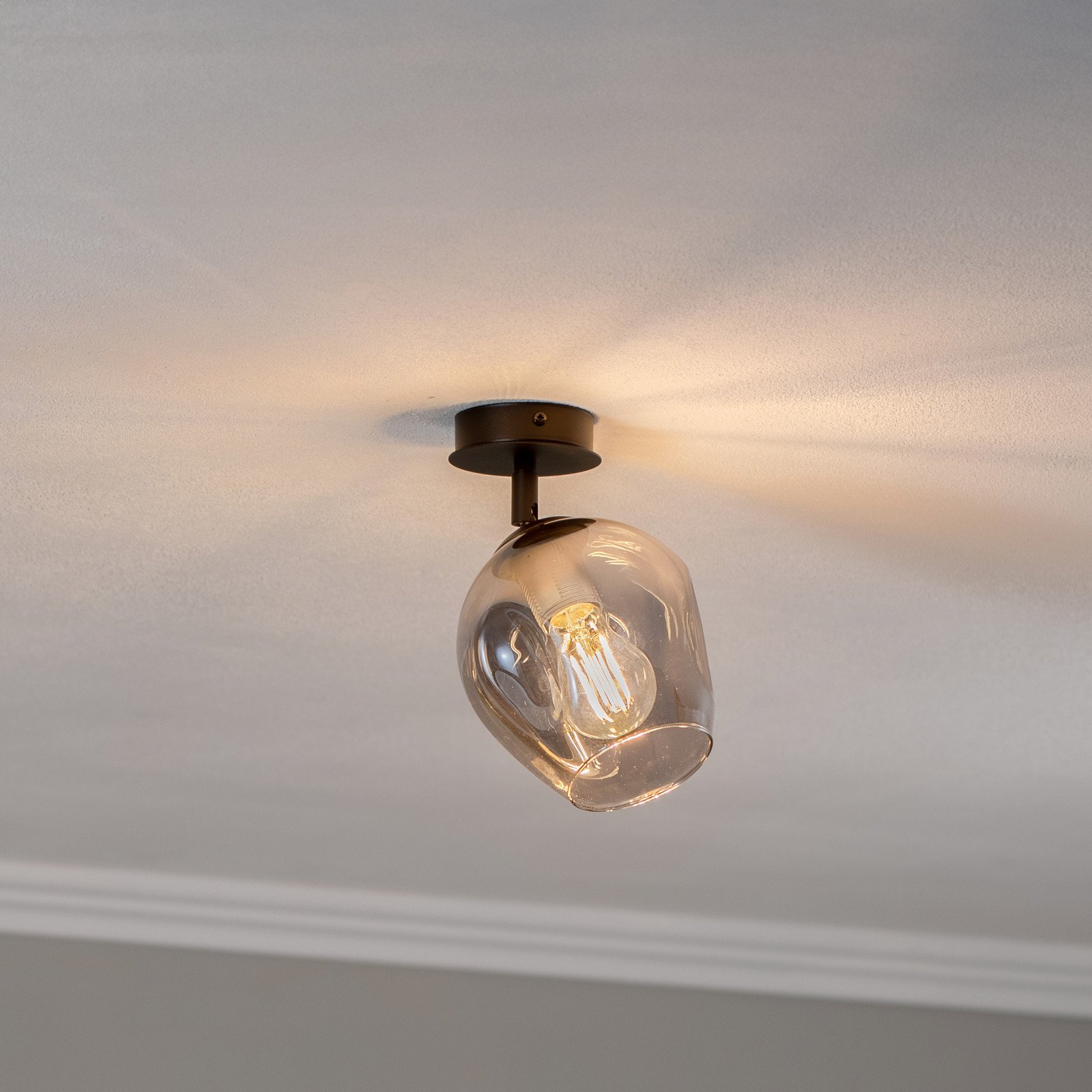EMIBIG LIGHTING Flow 1 plafonieră cu un singur bec grafit - Camera de zi / sufragerie - modern - negru grafit - Metal