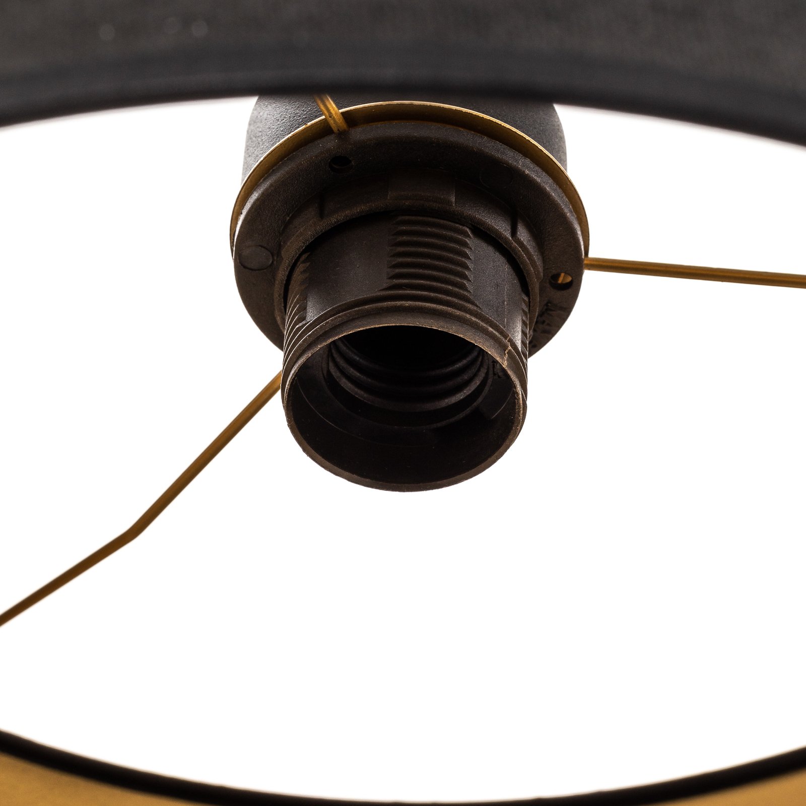 Hanglamp Jari stoffen kap 1-lamp, zwart-goud