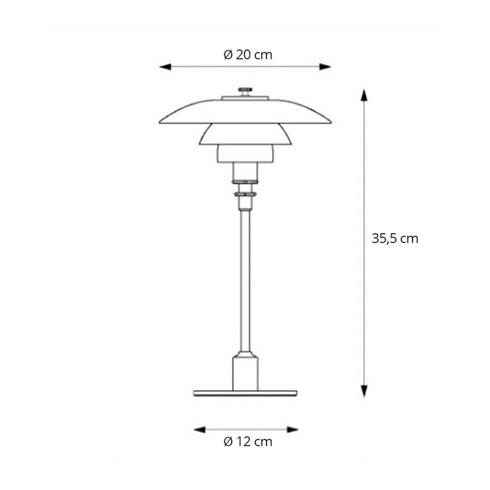 PH 2/1 abat-jour en haut Lampe de table/applique murale Opal - Louis Poulsen