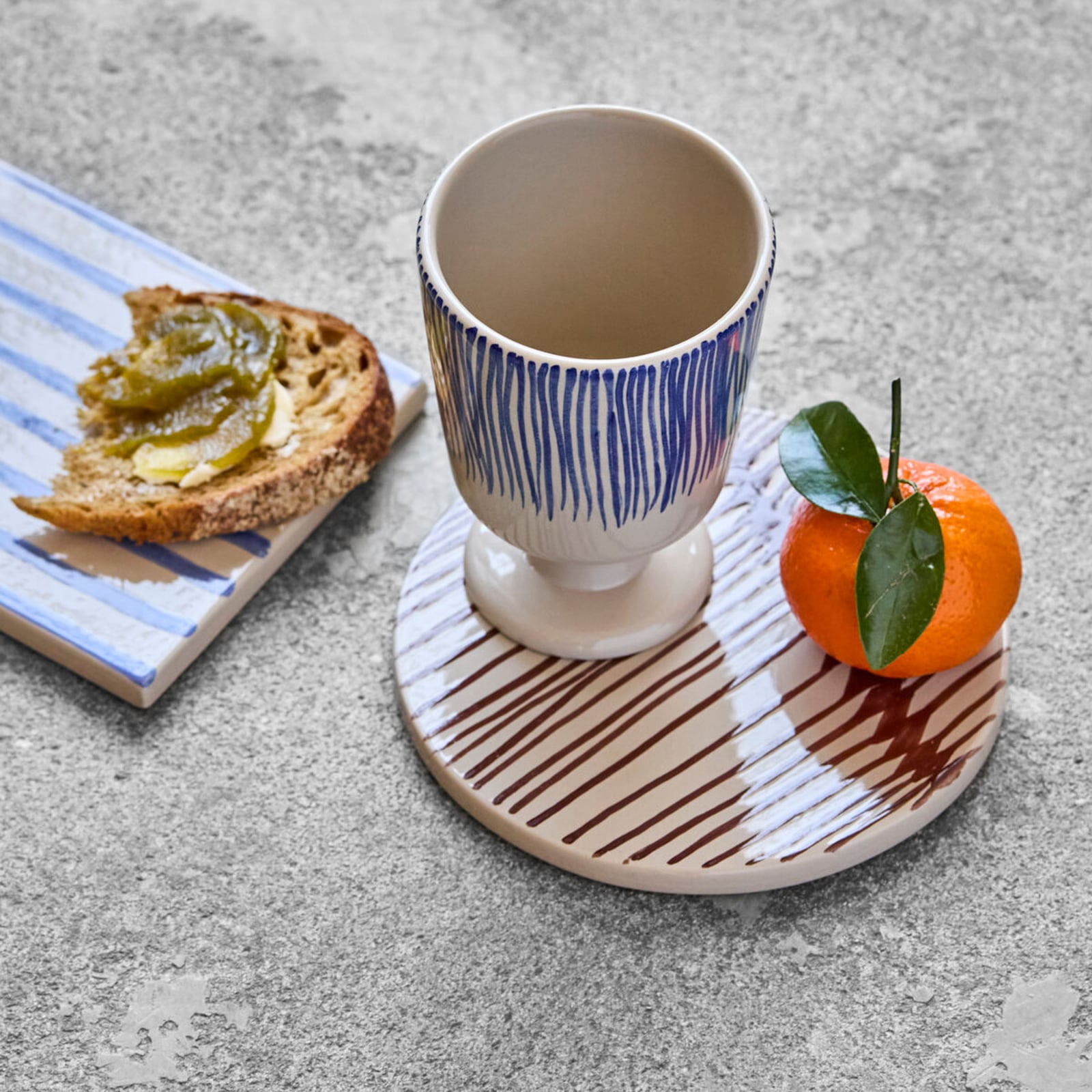 Tazza HDDiva in ceramica bianca/blu, Ø 6 cm, set da 2 - House Doctor