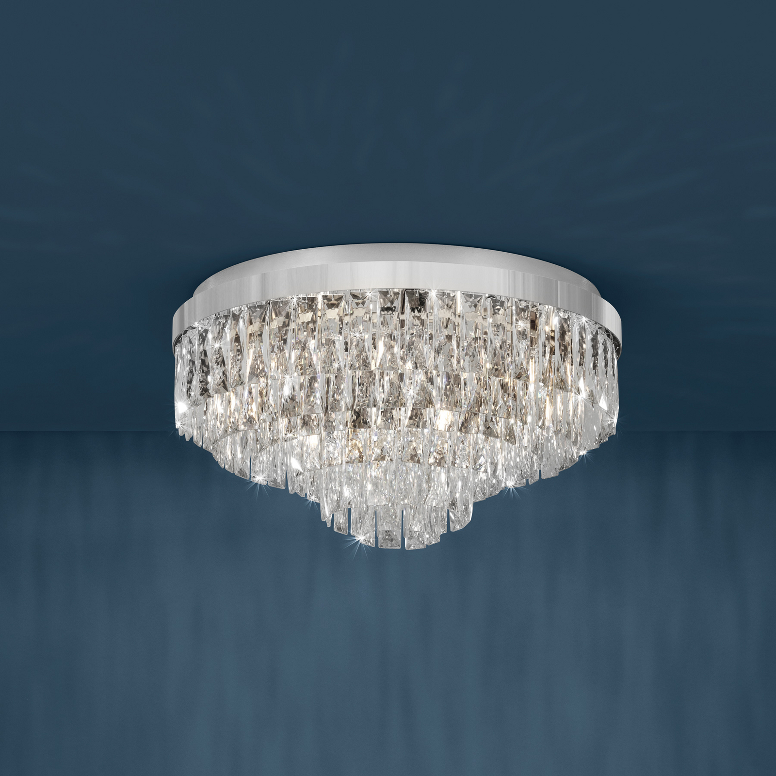 Stropna svjetiljka Stars of Light Valparaiso, krom, Ø 58 cm, metal