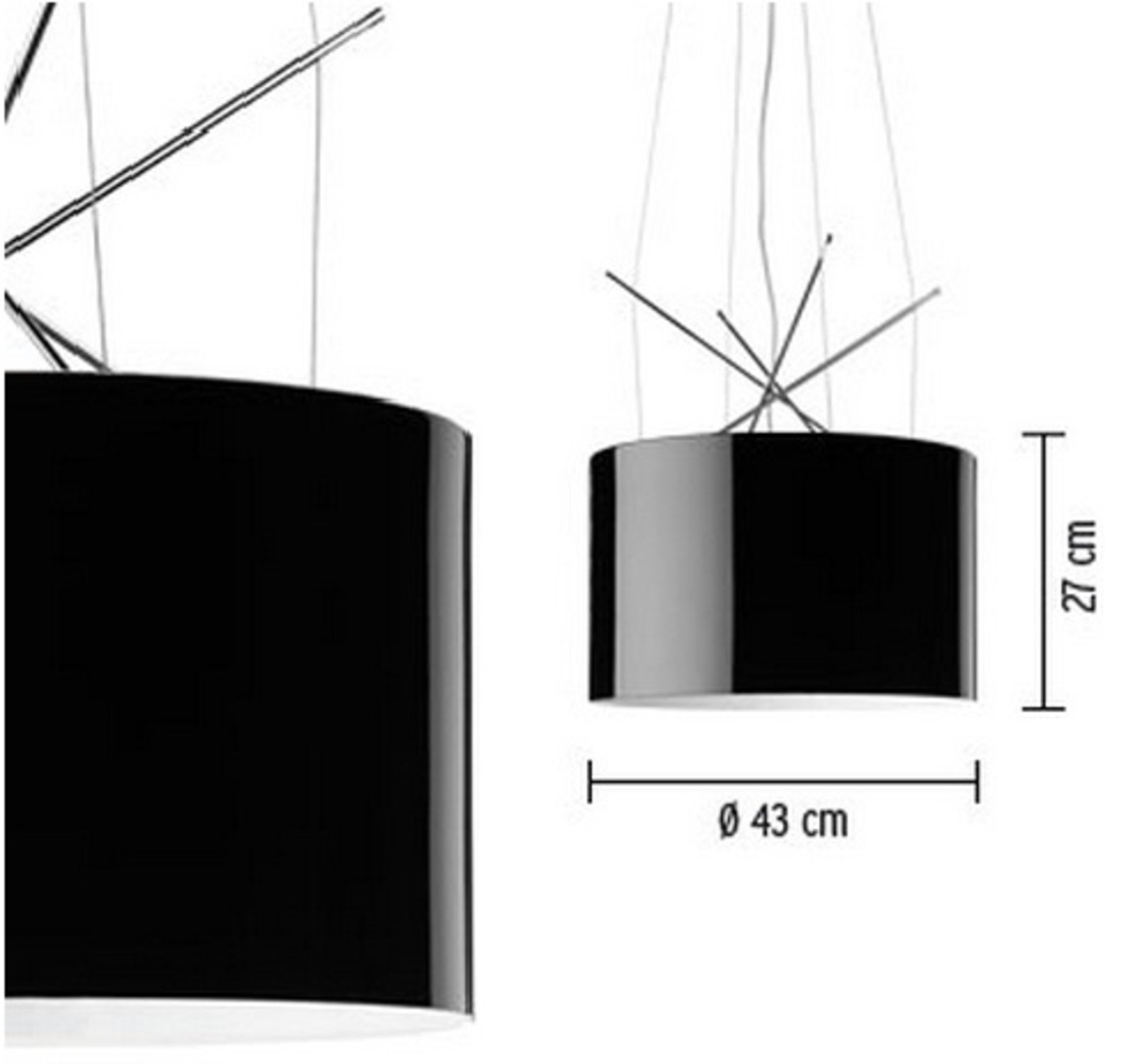 Ray Lustră Pendul Black - Flos